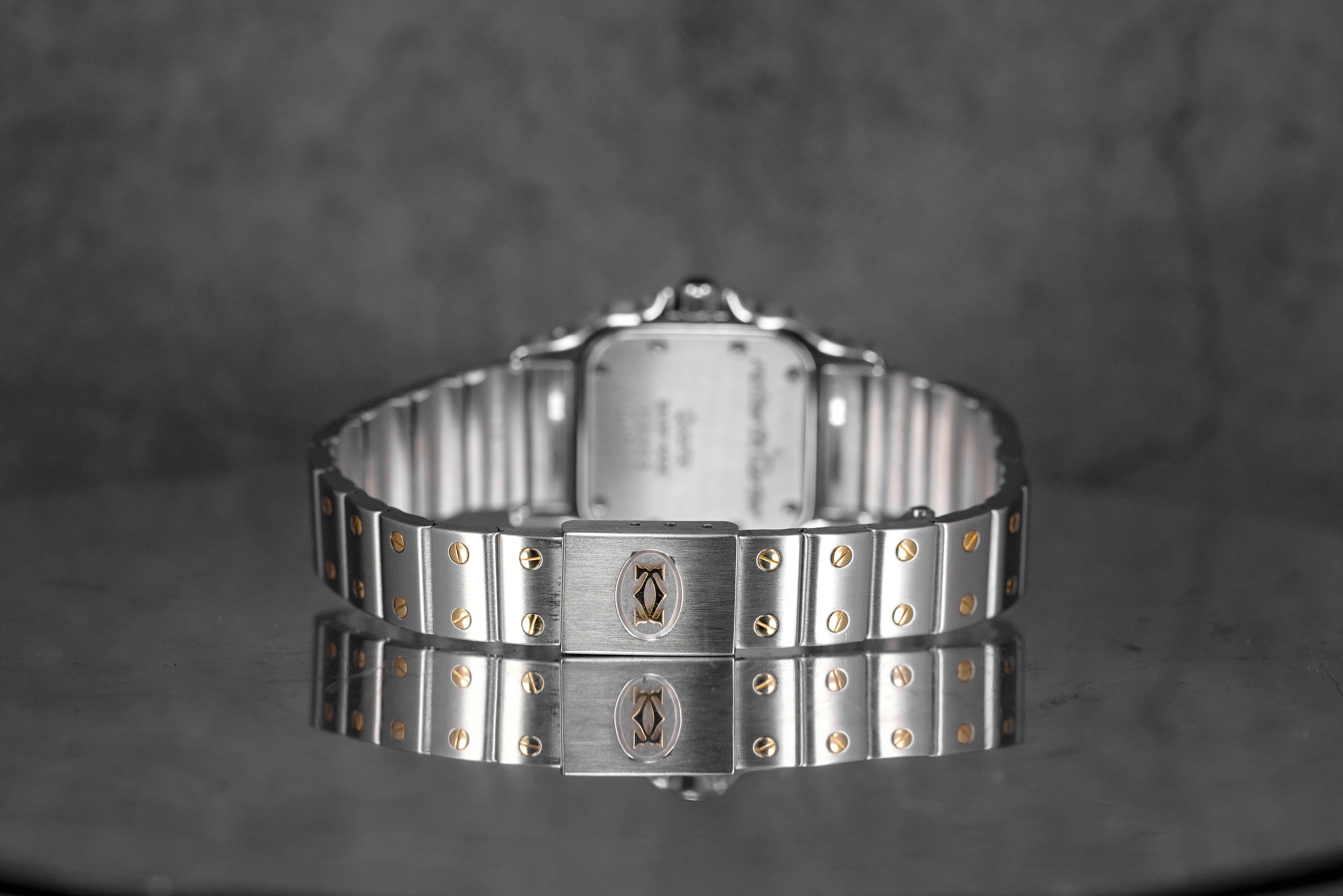 SANTOS GALBEE TWOTONE YELLOWGOLD S MOONPHASE SILVER DIAL (WATCH ONLY)