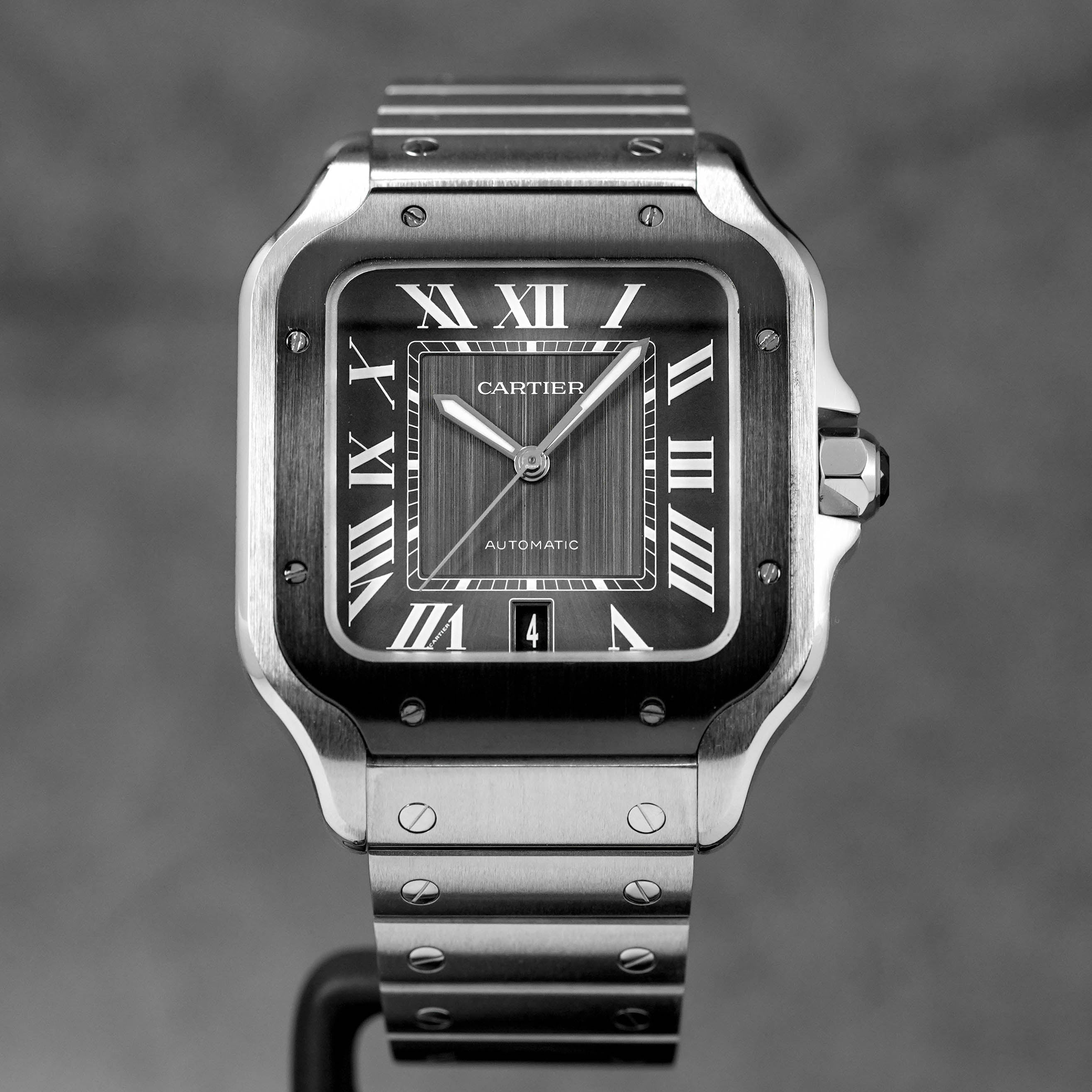 CARTIER SANTOS L STEEL ADLC GREY DIAL (WATCH ONLY) IDWX