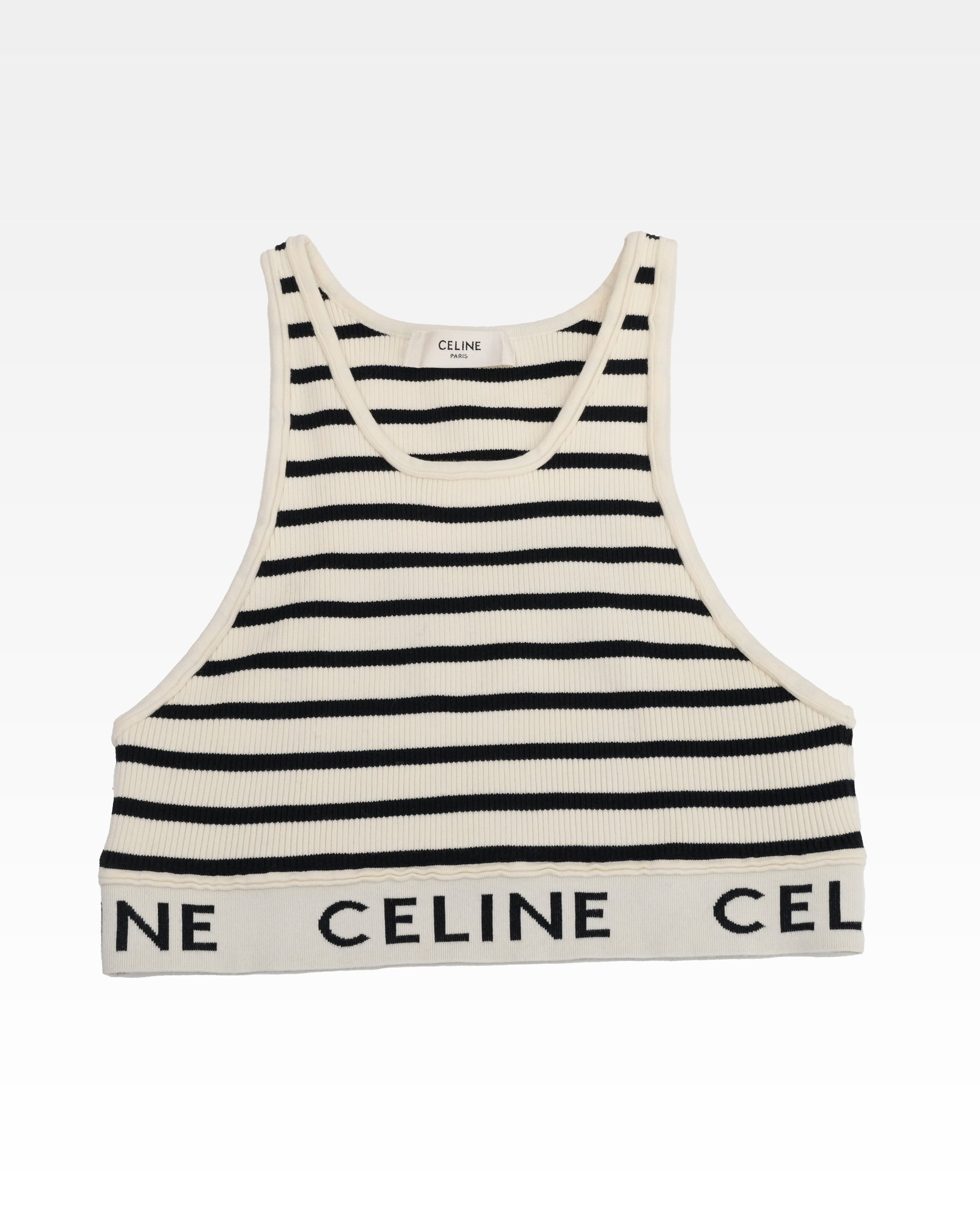 COTTON & NYLON TANK TOP S BLACK X WHITE