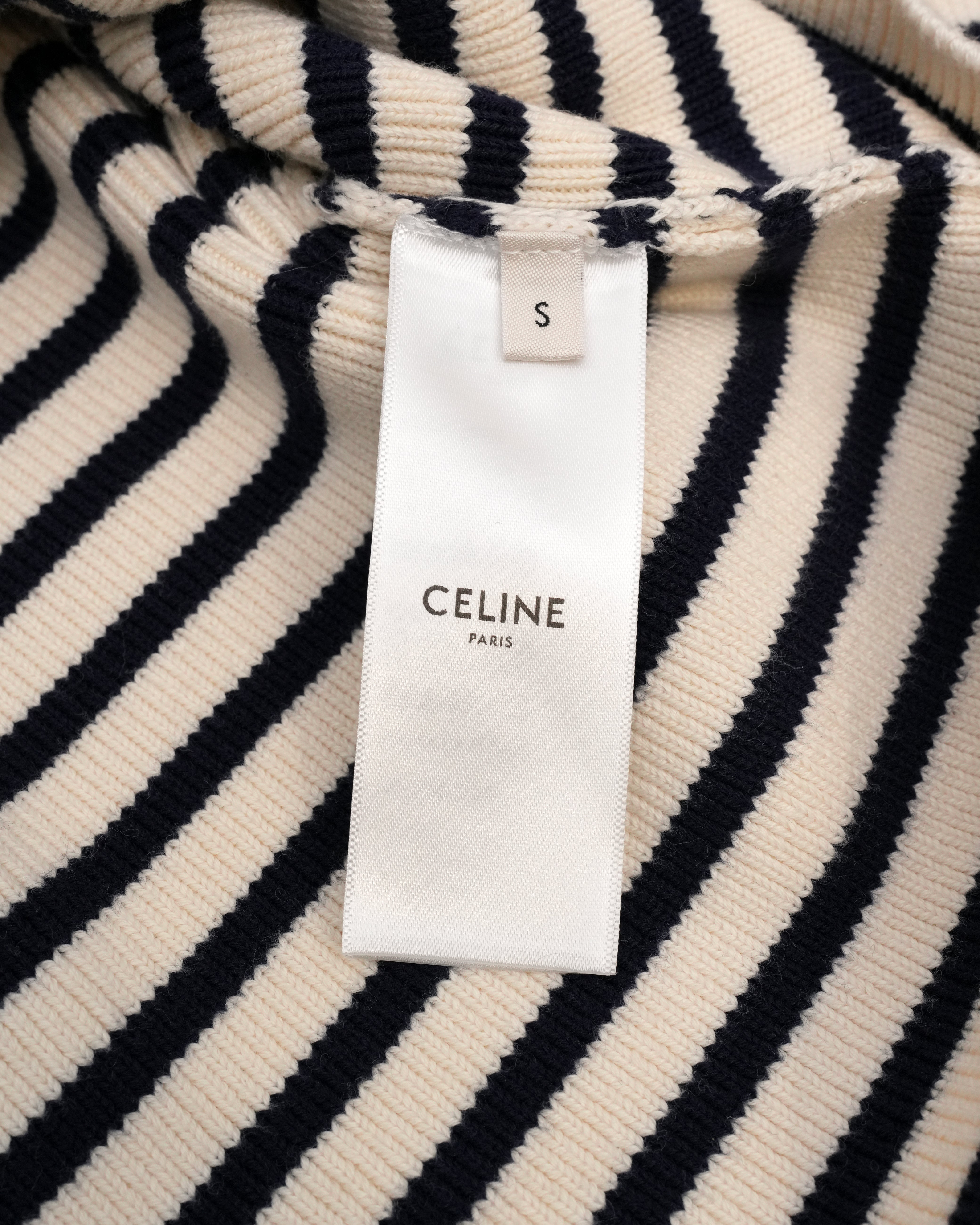 22SS STRIPED KNIT SWEATER WHITE X NAVY