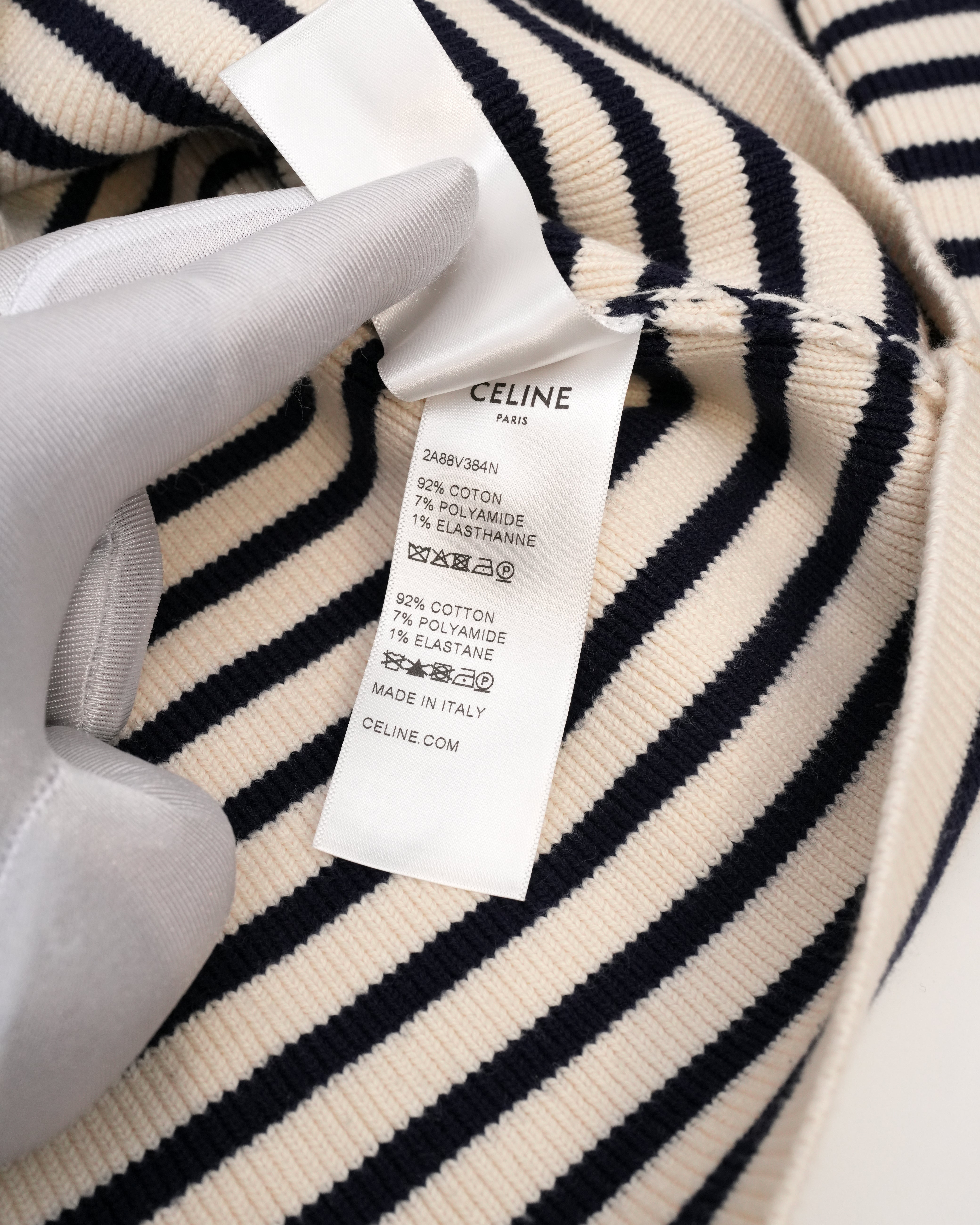 22SS STRIPED KNIT SWEATER WHITE X NAVY