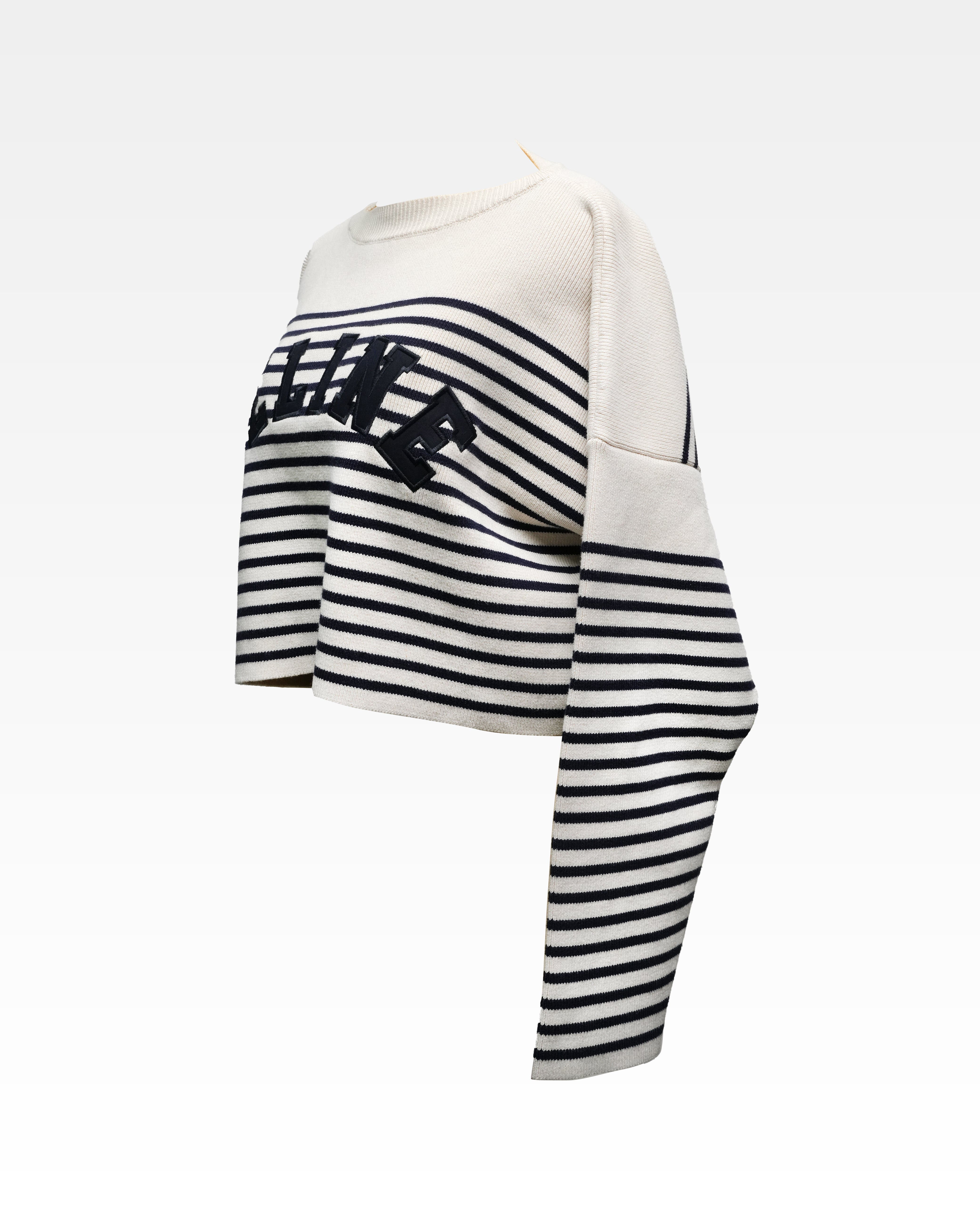 22SS STRIPED KNIT SWEATER WHITE X NAVY