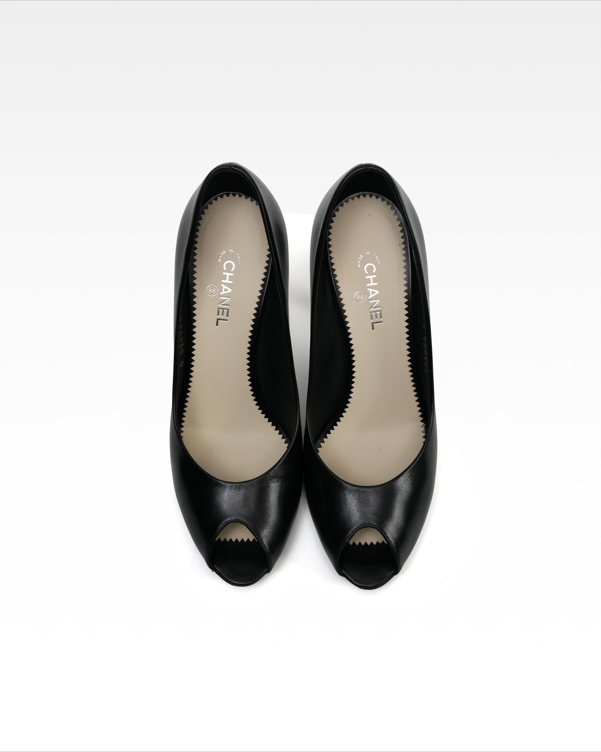 靴 CHANEL Coco Mark Pumps CHANEL COCO MARK 13P LEATHER OPEN-TOE PUMPS LADIES BLACK - IDWX