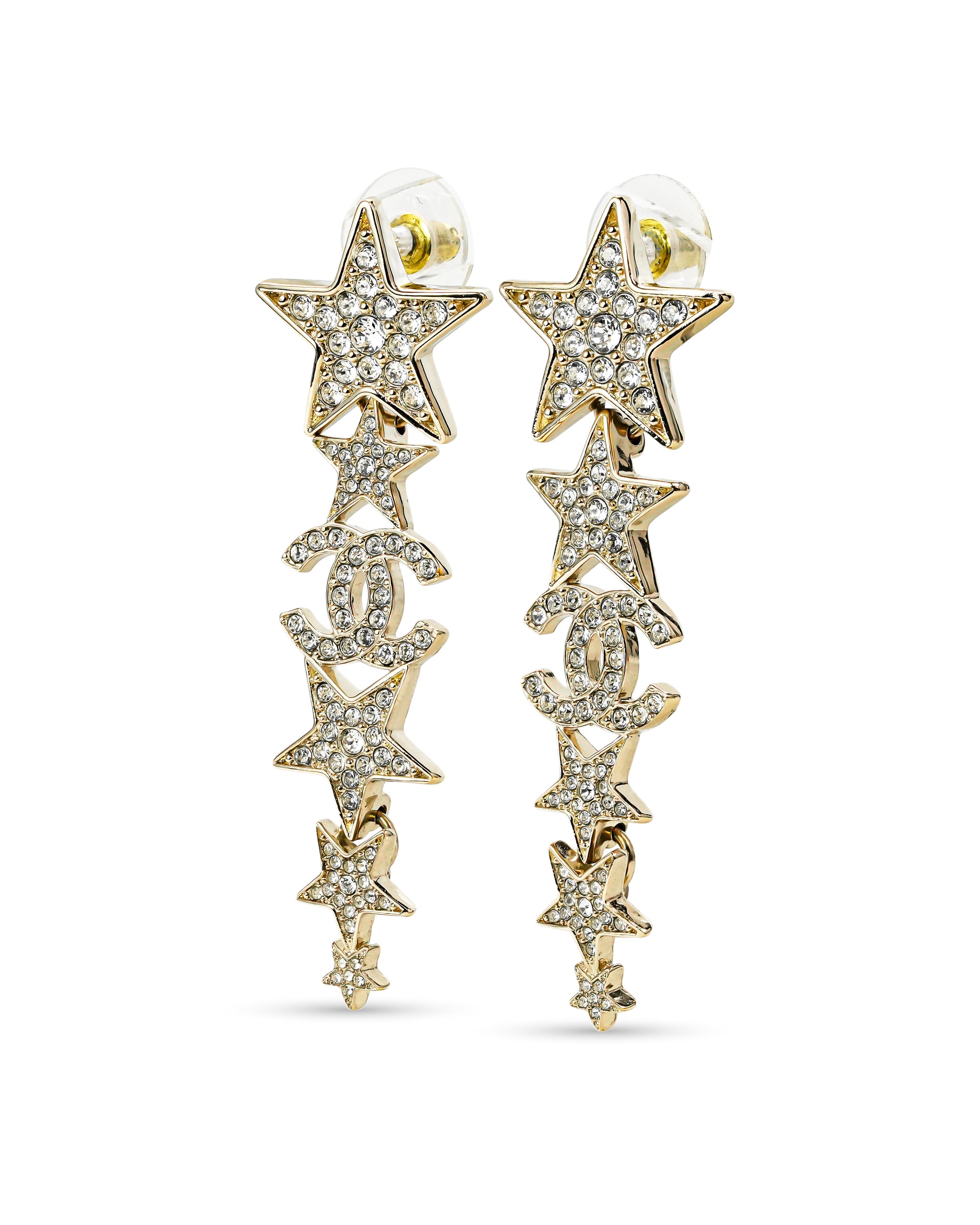 CC EARRINGS B23C STARS DIAMOND LONG