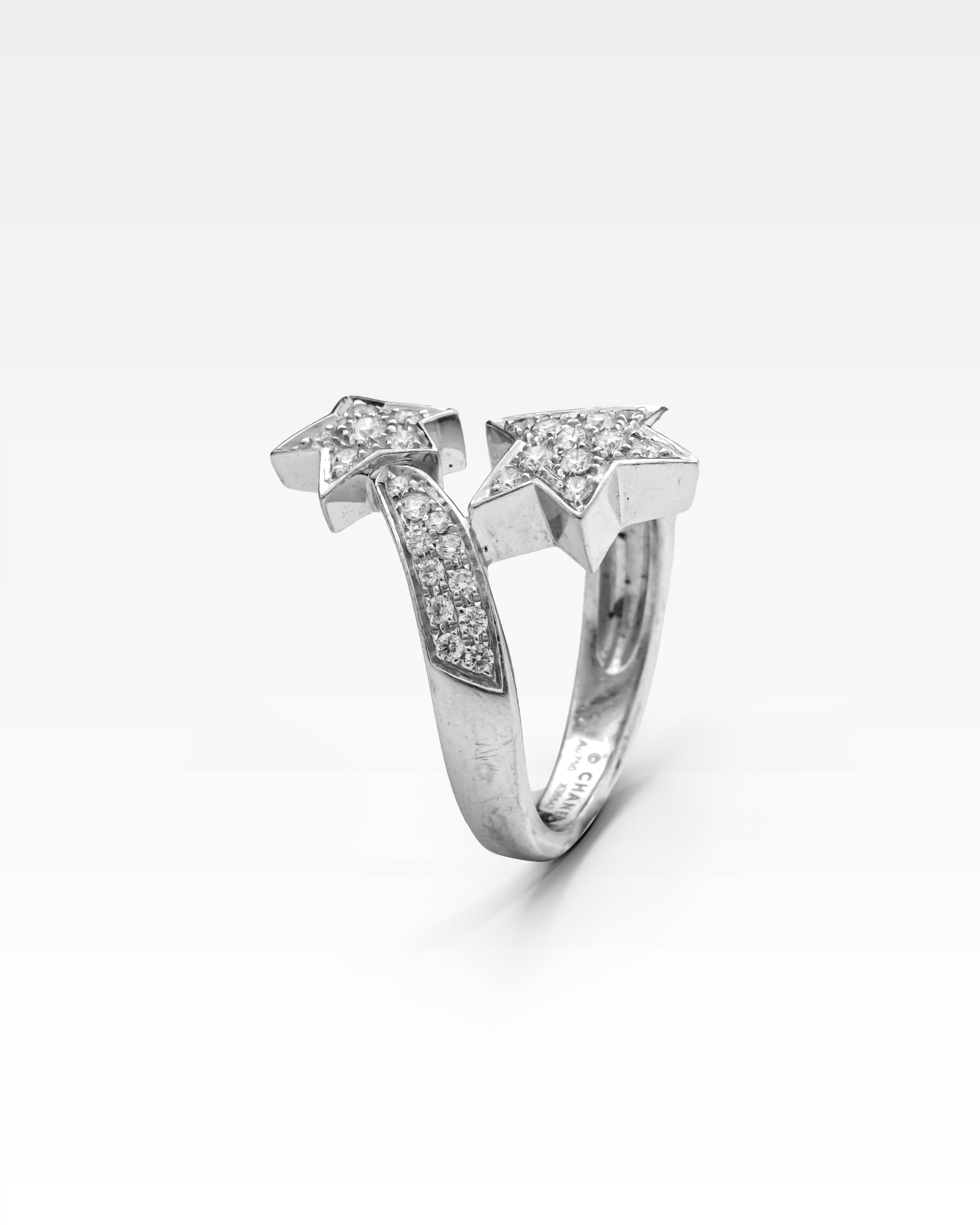 COMÈTE GÉODE RING 18K WHITE GOLD WITH DIAMONDS - SIZE 53