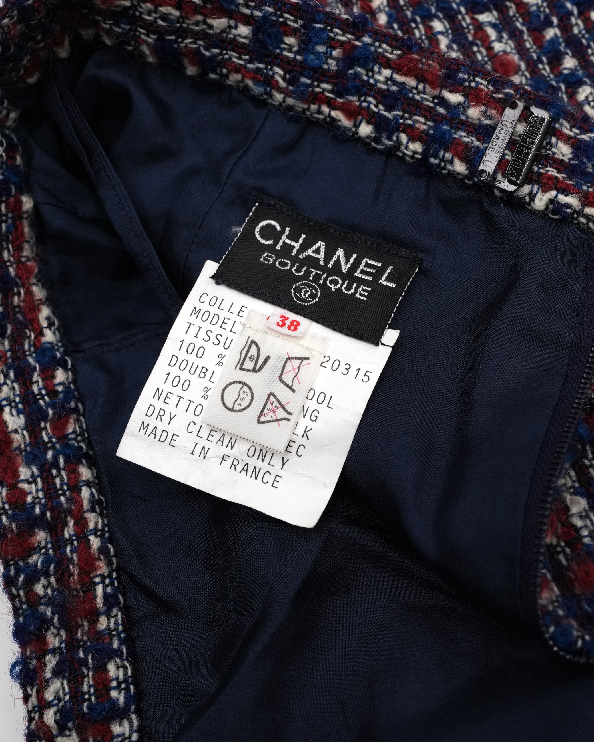 CHANEL CC BUTTON WOOL & SILK SET MULTICOLOR SIZE 38 - IDWX