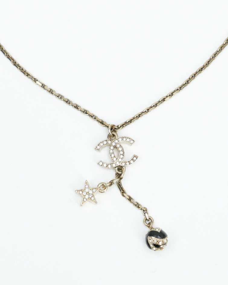 23K NECKLACE WITH CC LOGO (STAR-BALL)