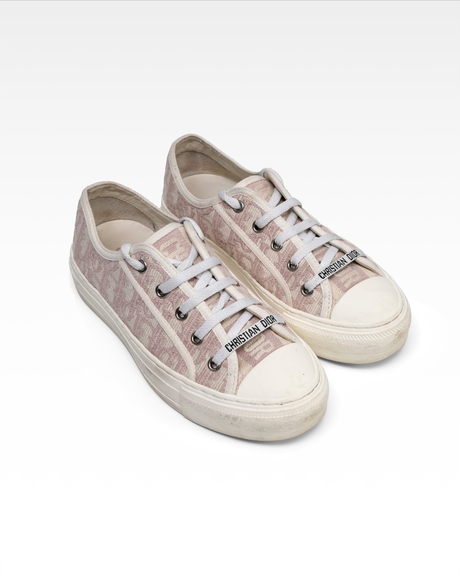 WALK'N'DIOR LEATHER X FABRIC SNEAKERS LADIES PINK X WHITE