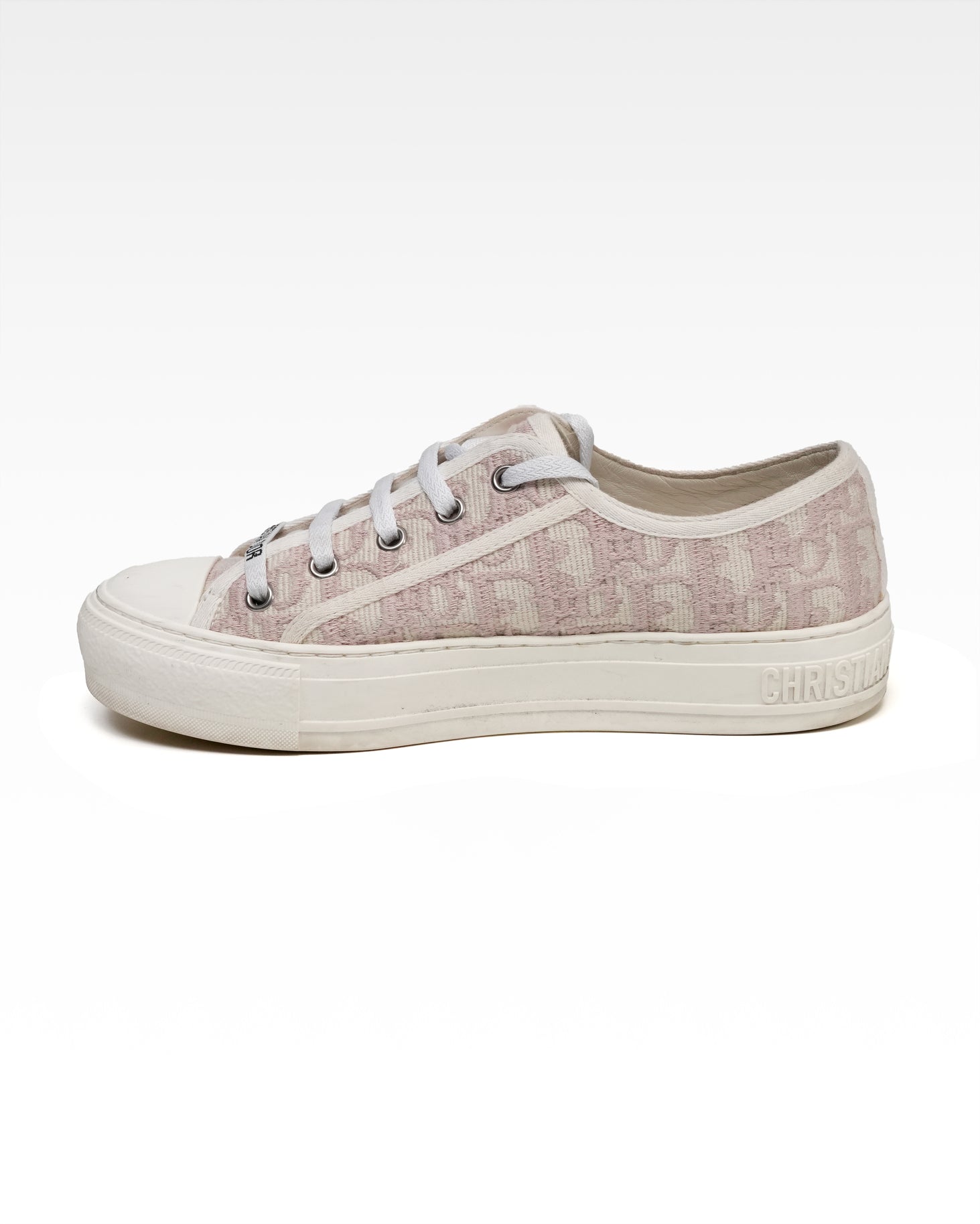 WALK'N'DIOR LEATHER X FABRIC SNEAKERS LADIES PINK X WHITE