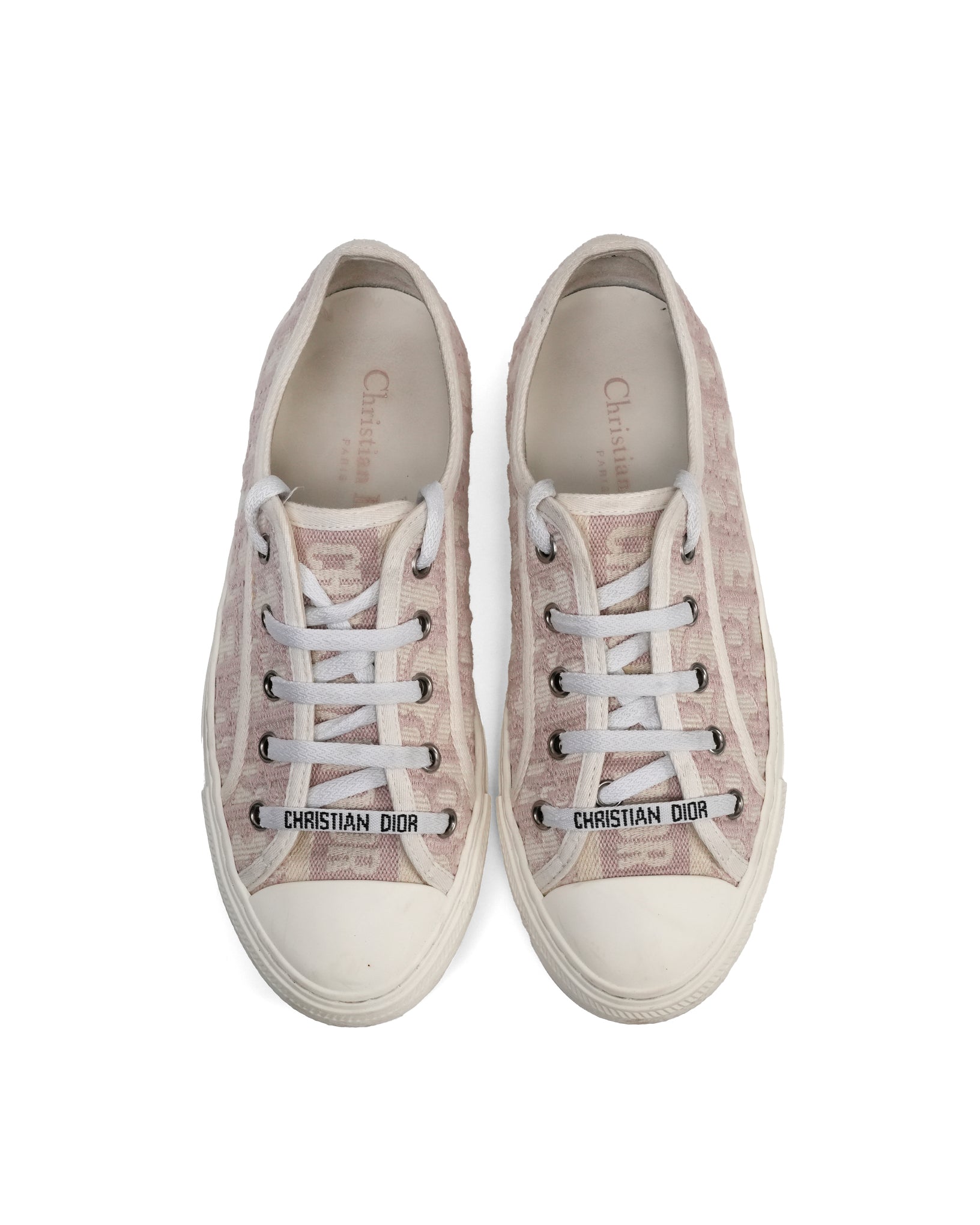 WALK'N'DIOR LEATHER X FABRIC SNEAKERS LADIES PINK X WHITE