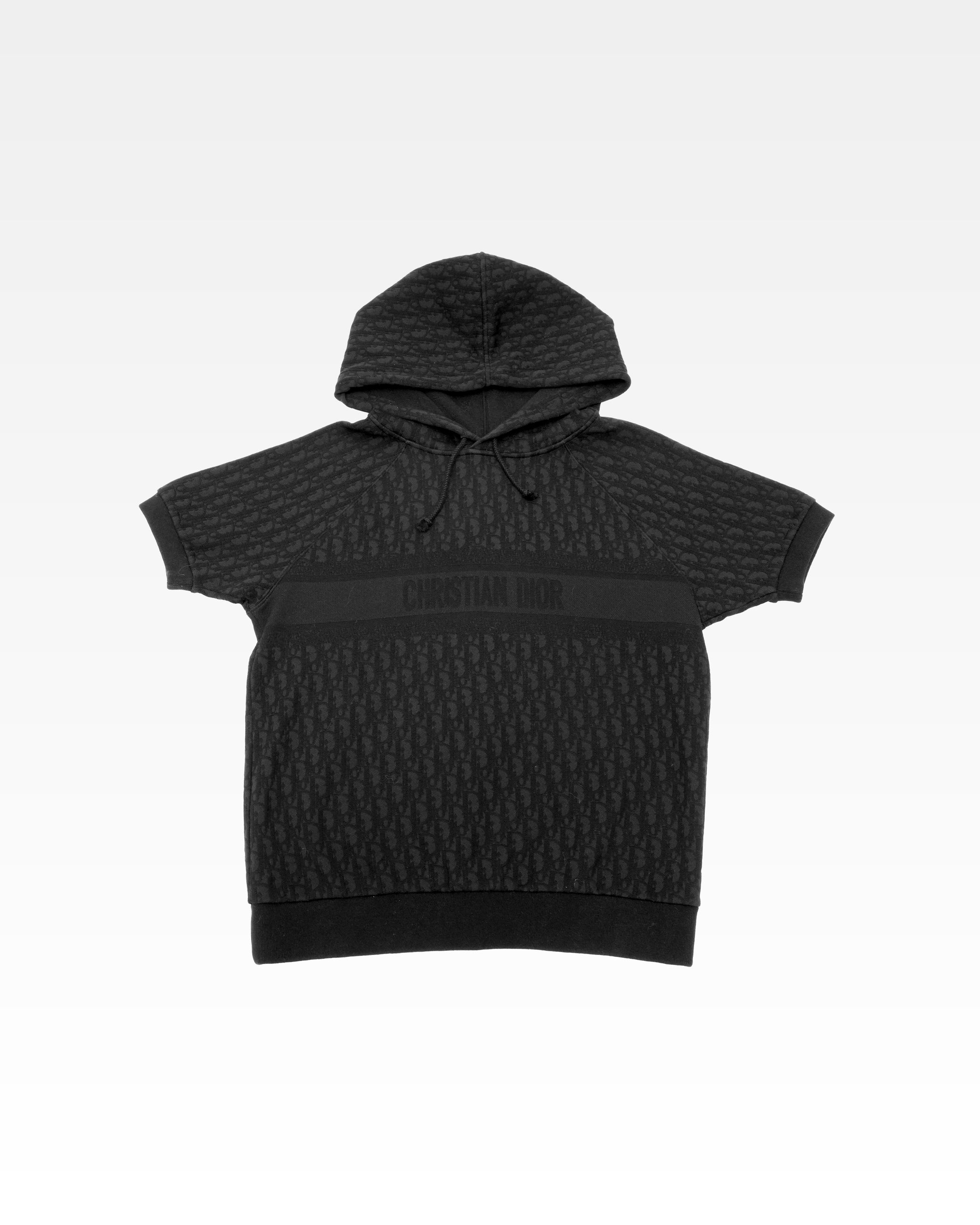 OBLIQUE HOODIE BLACK – SHORT SLEEVED