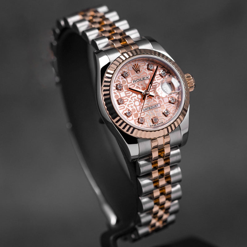 DATEJUST 26MM TWOTONE ROSEGOLD PINK COMPUTERIZED DIAMOND DIAL (2008)