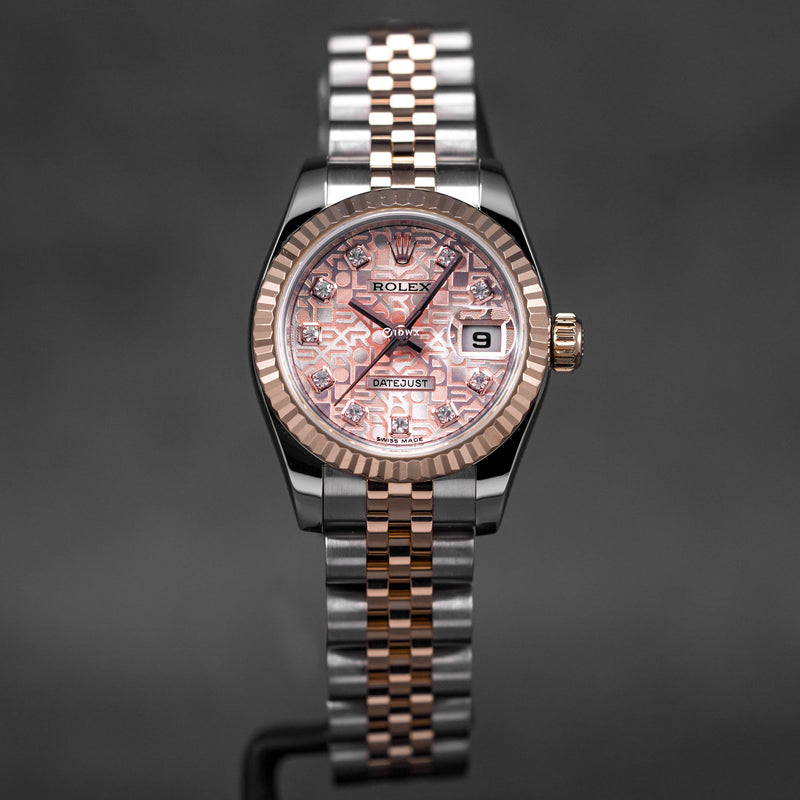 DATEJUST 26MM TWOTONE ROSEGOLD PINK COMPUTERIZED DIAMOND DIAL (2008)