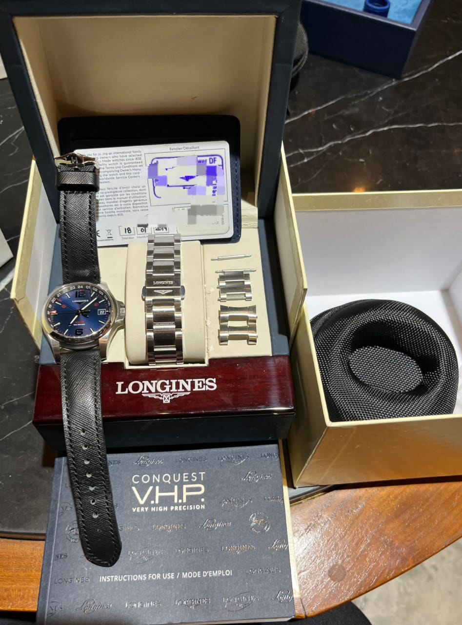 CONQUEST V.H.P GMT STEEL BLUE DIAL 41MM (2019)