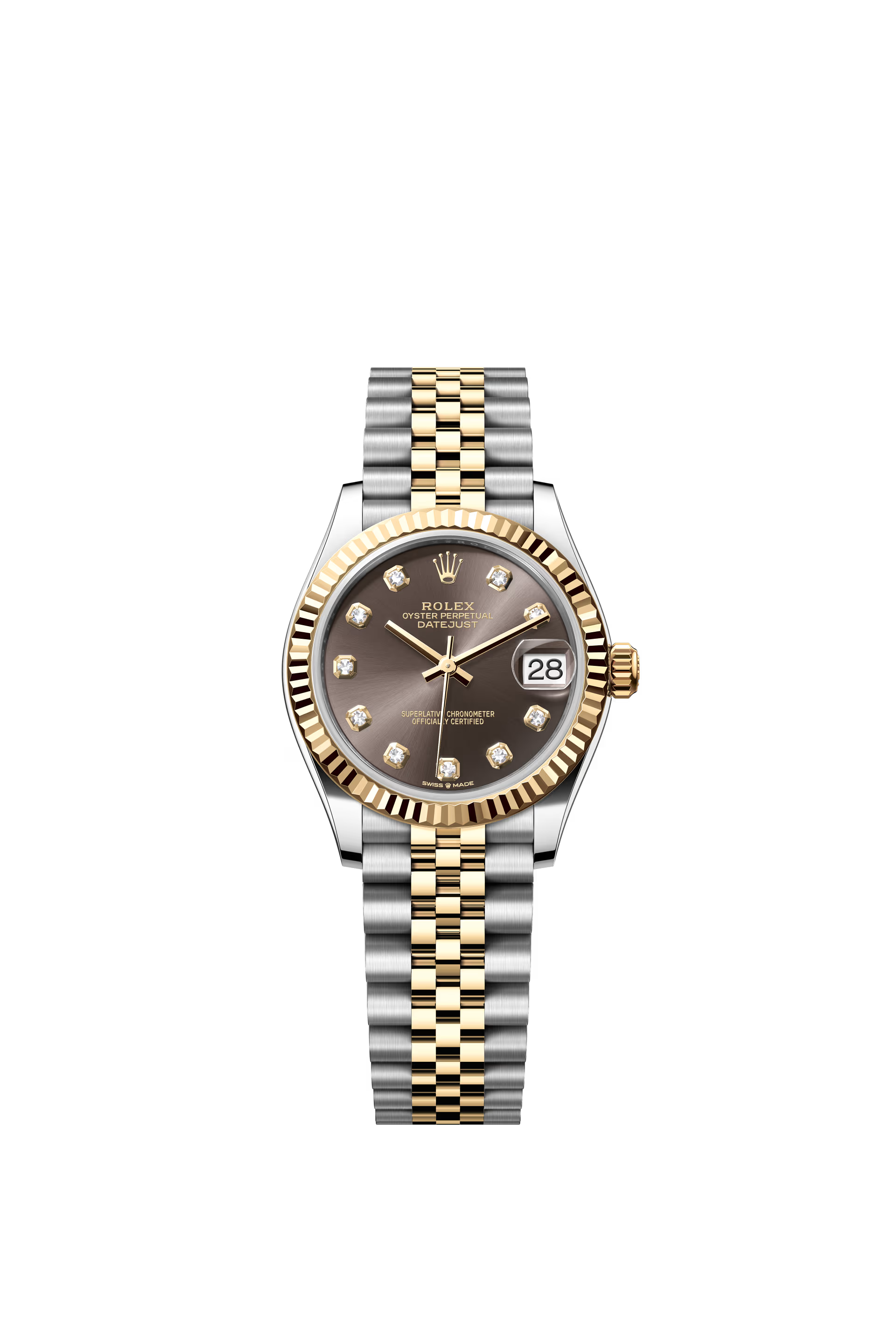 DATEJUST 31MM TWOTONE YELLOWGOLD DARK GREY DIAMOND DIAL (2024)