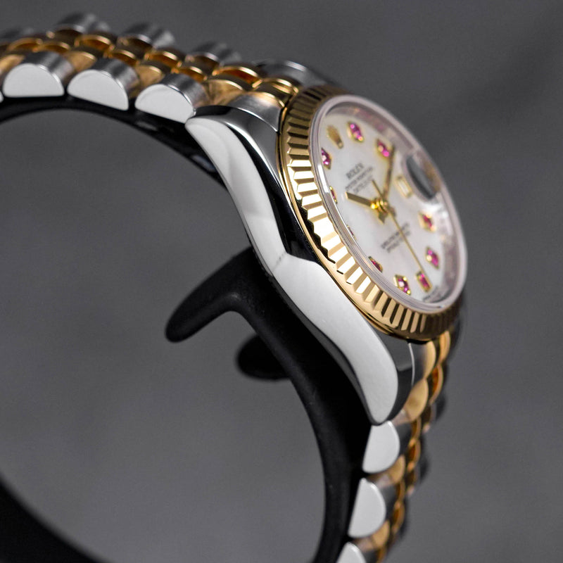 DATEJUST 26MM TWOTONE YELLOWGOLD MOP RUBY DIAL (2012)