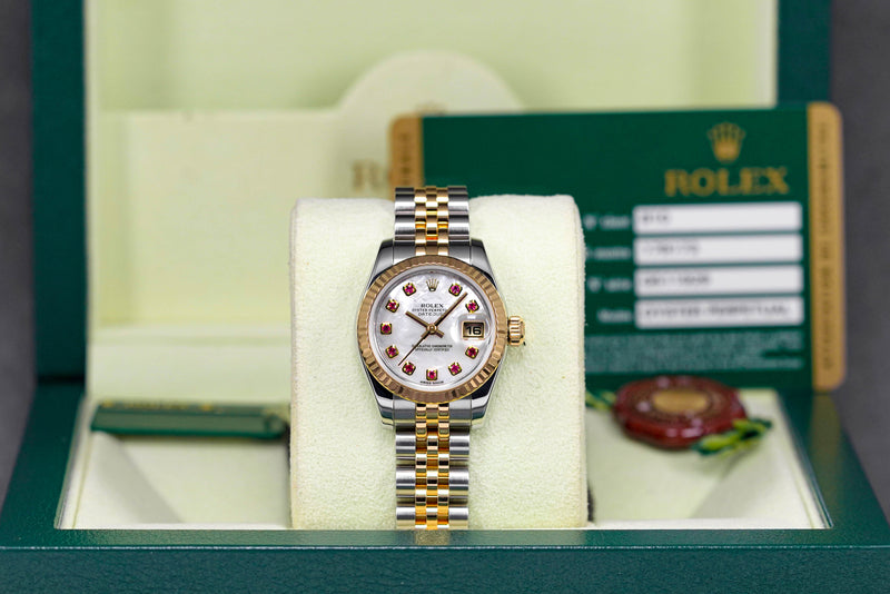 DATEJUST 26MM TWOTONE YELLOWGOLD MOP RUBY DIAL (2012)