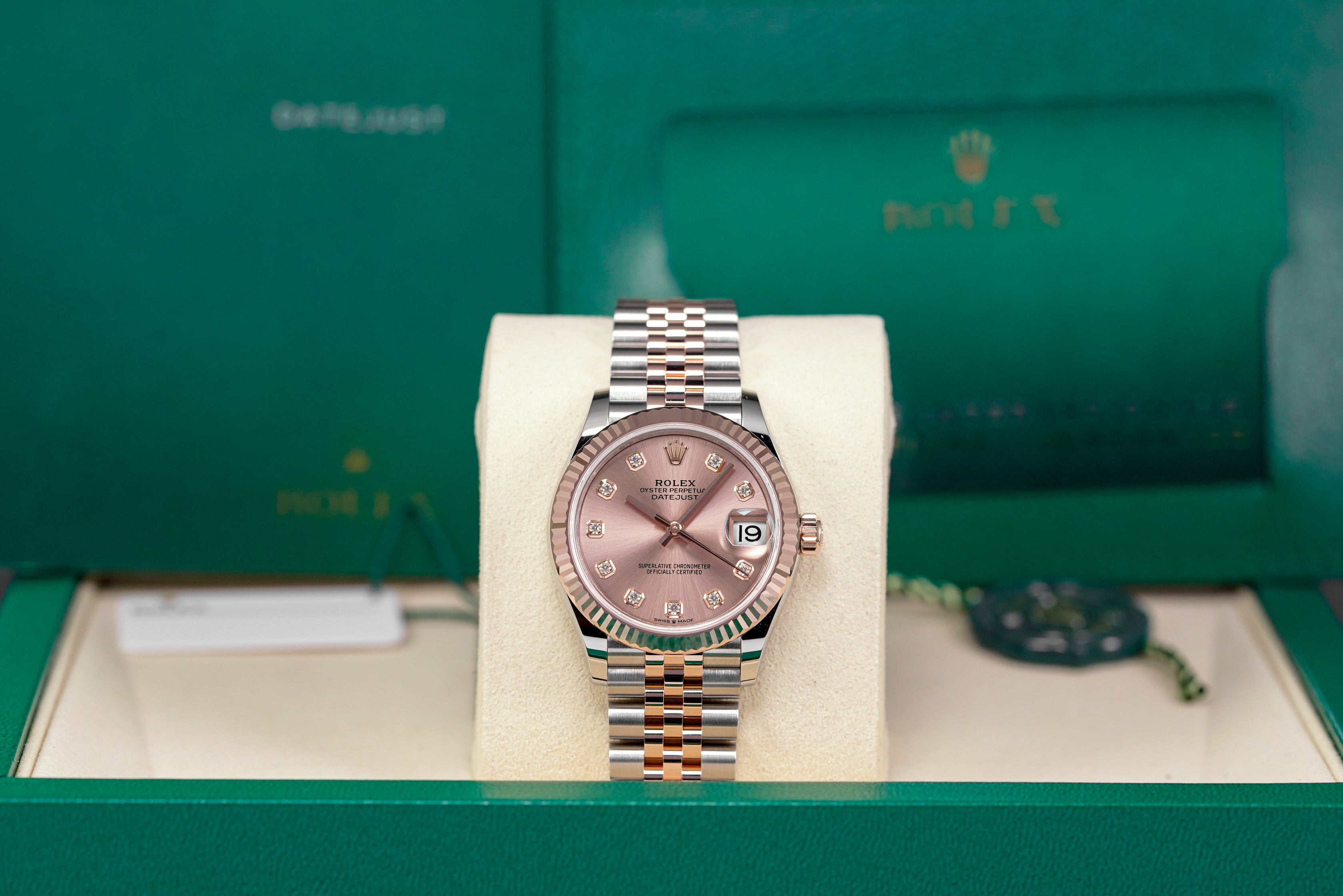 DATEJUST 31MM TWOTONE ROSEGOLD SALMON DIAMOND DIAL (2025)