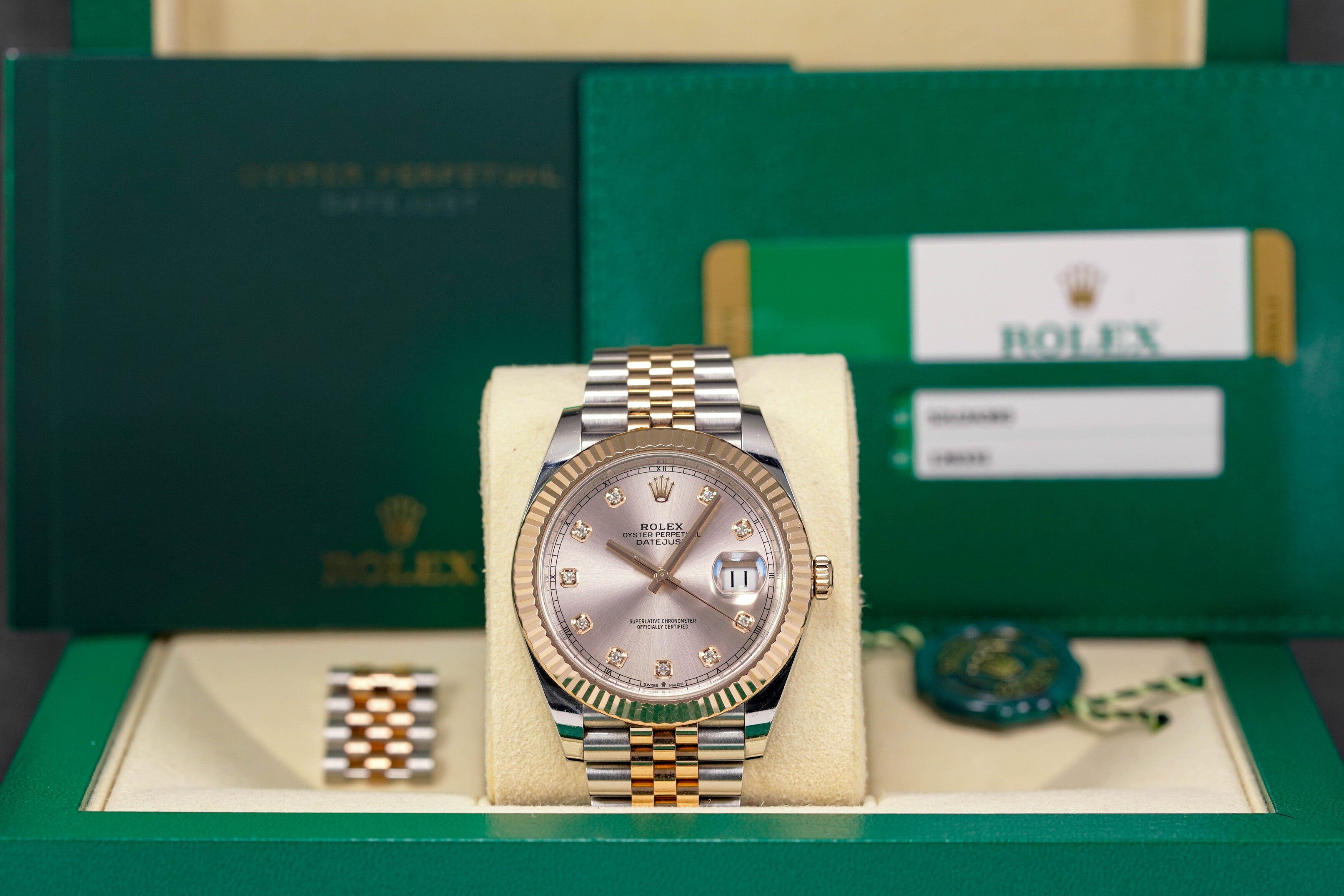 DATEJUST 41MM TWOTONE ROSEGOLD PINK SUNDUST DIAMOND DIAL (2020)