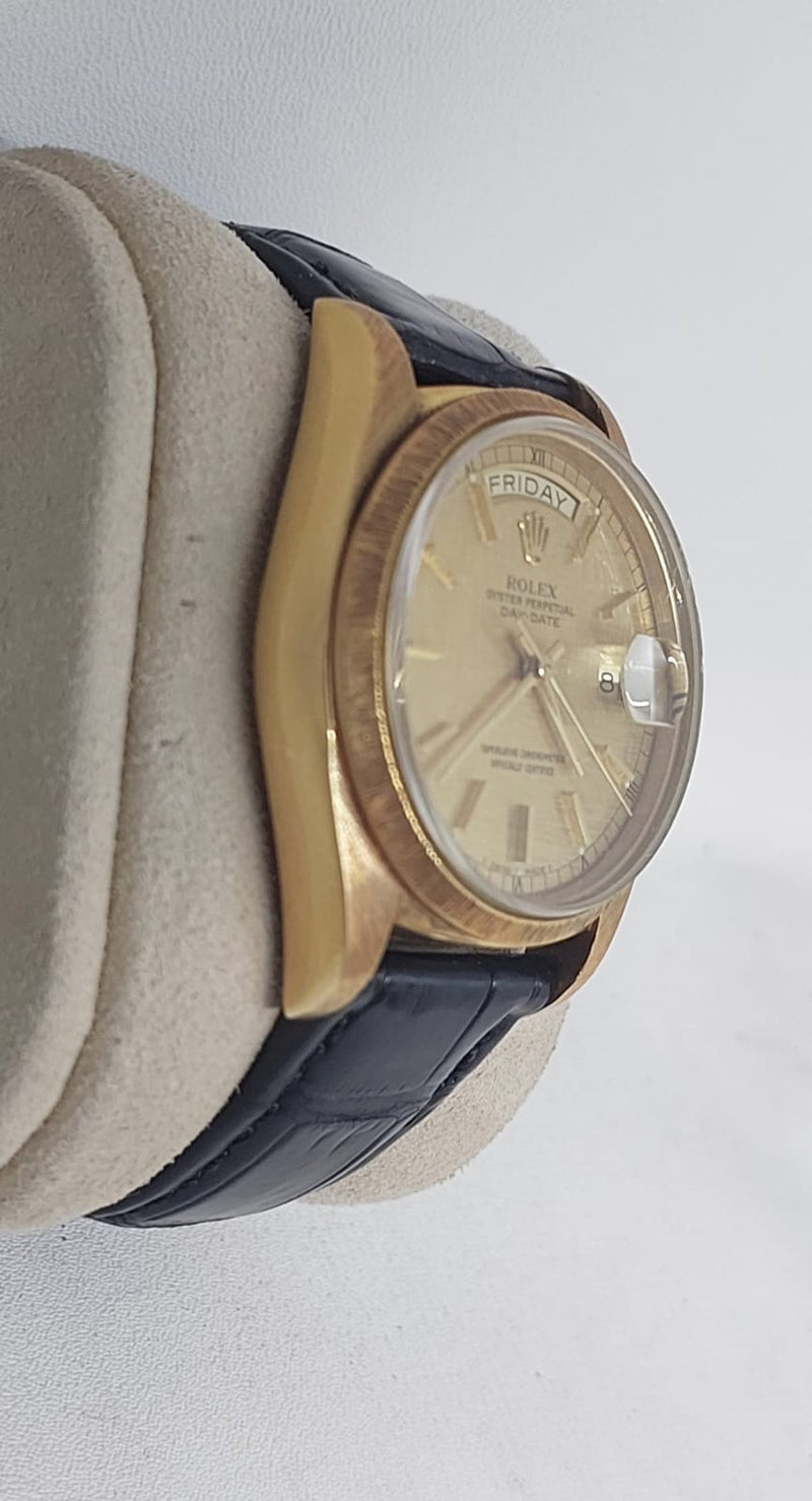 DAY-DATE 36MM 18078 YELLOWGOLD VINTAGE BARK FINISH CHAMPAGNE DIAL (WATCH ONLY)