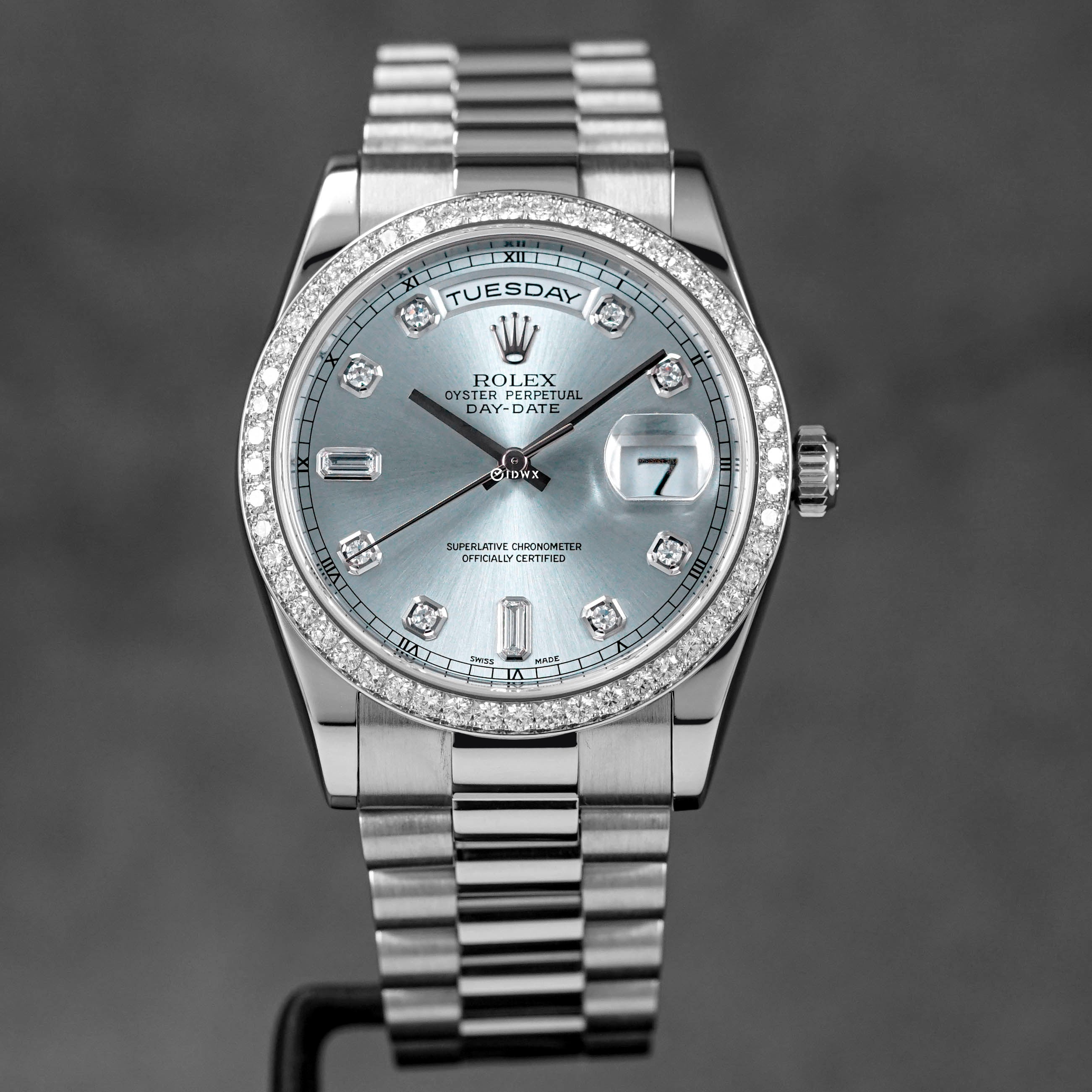 Diamond Bezel Day Date Platin Rolex ROLEX DAYDATE 36MM PLATINUM