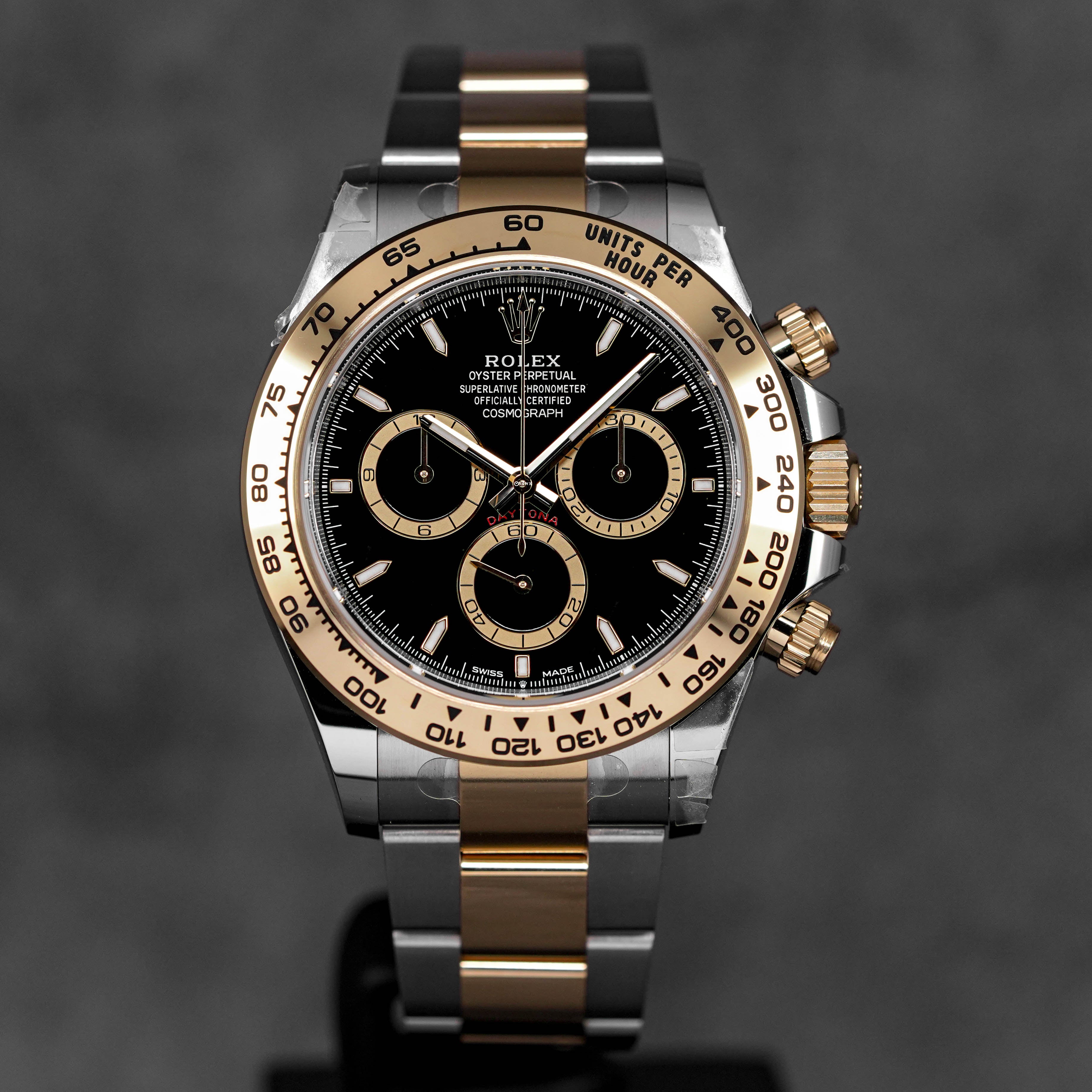 ROLEX DAYTONA TWOTONE YELLOWGOLD BLACK DIAL (2024) IDWX
