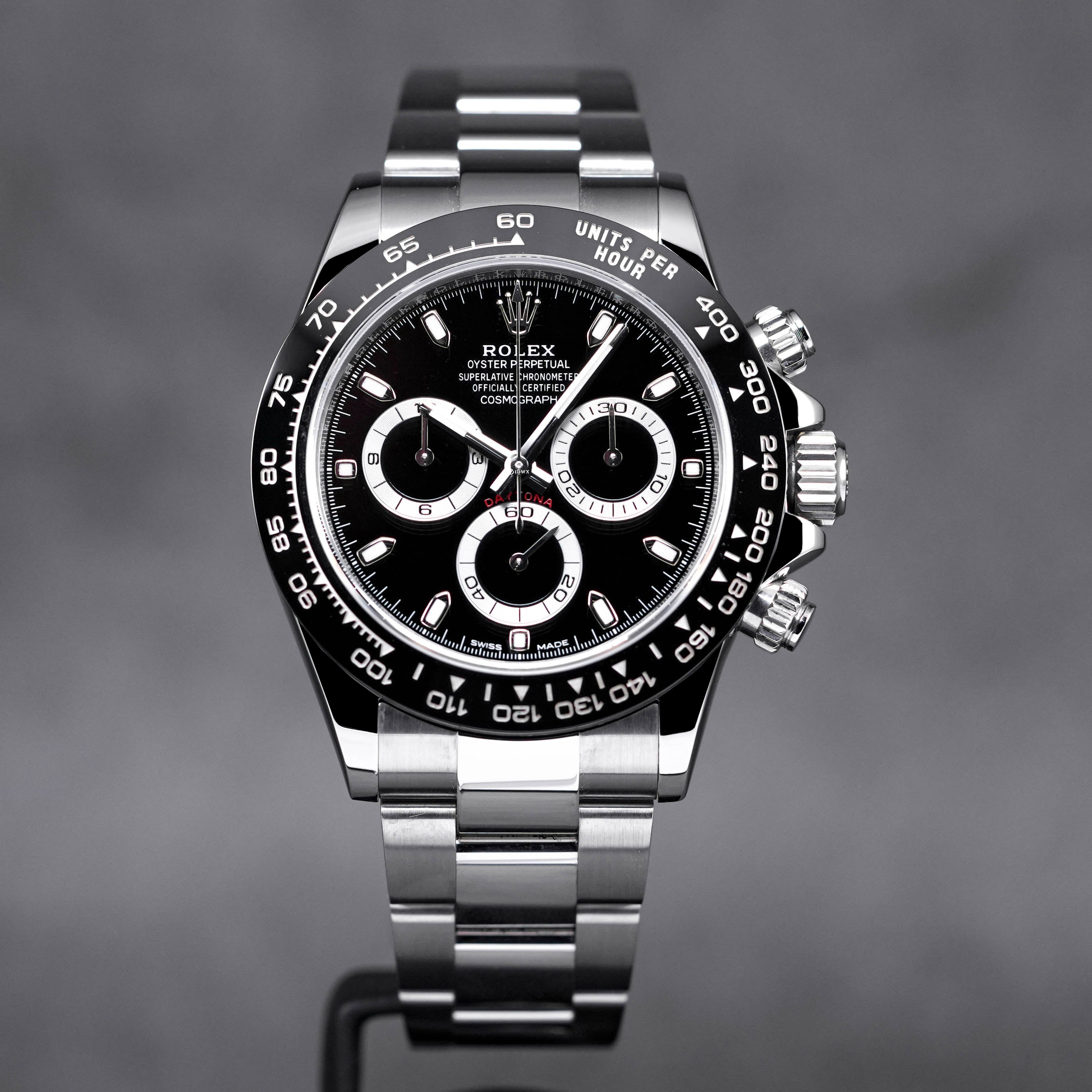 ROLEX DAYTONA STEEL CERAMIC BEZEL BLACK DIAL (2021) - IDWX