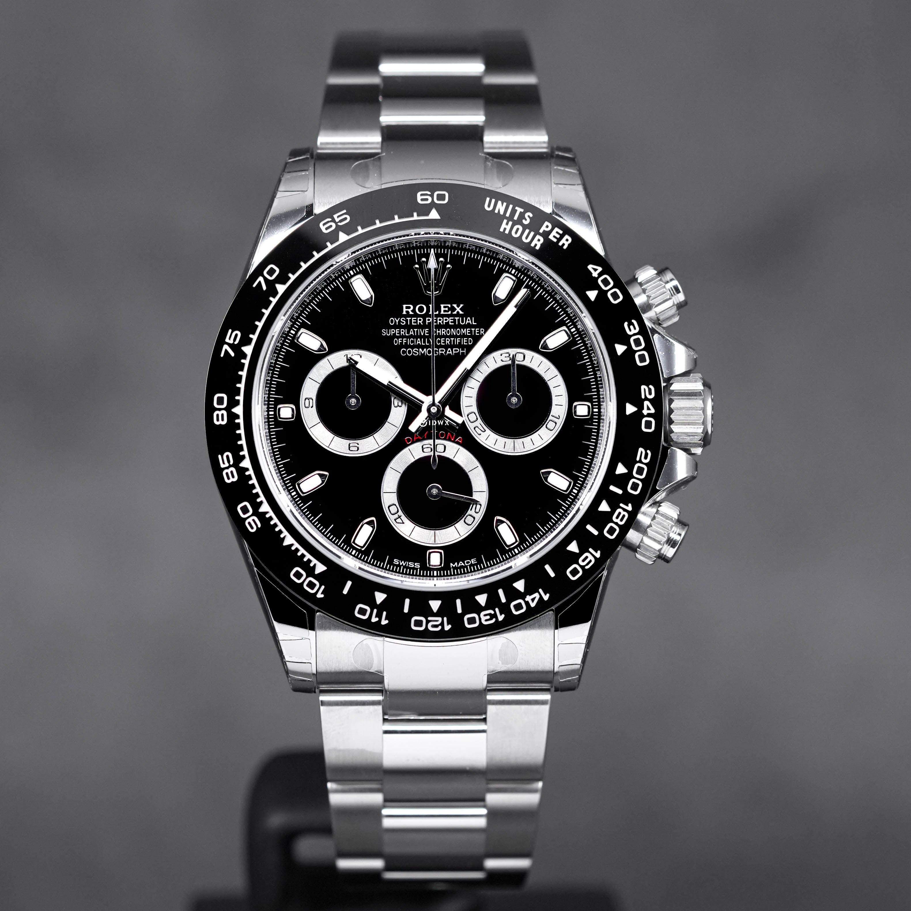 ROLEX DAYTONA STEEL CERAMIC BEZEL BLACK DIAL 2021 IDWX