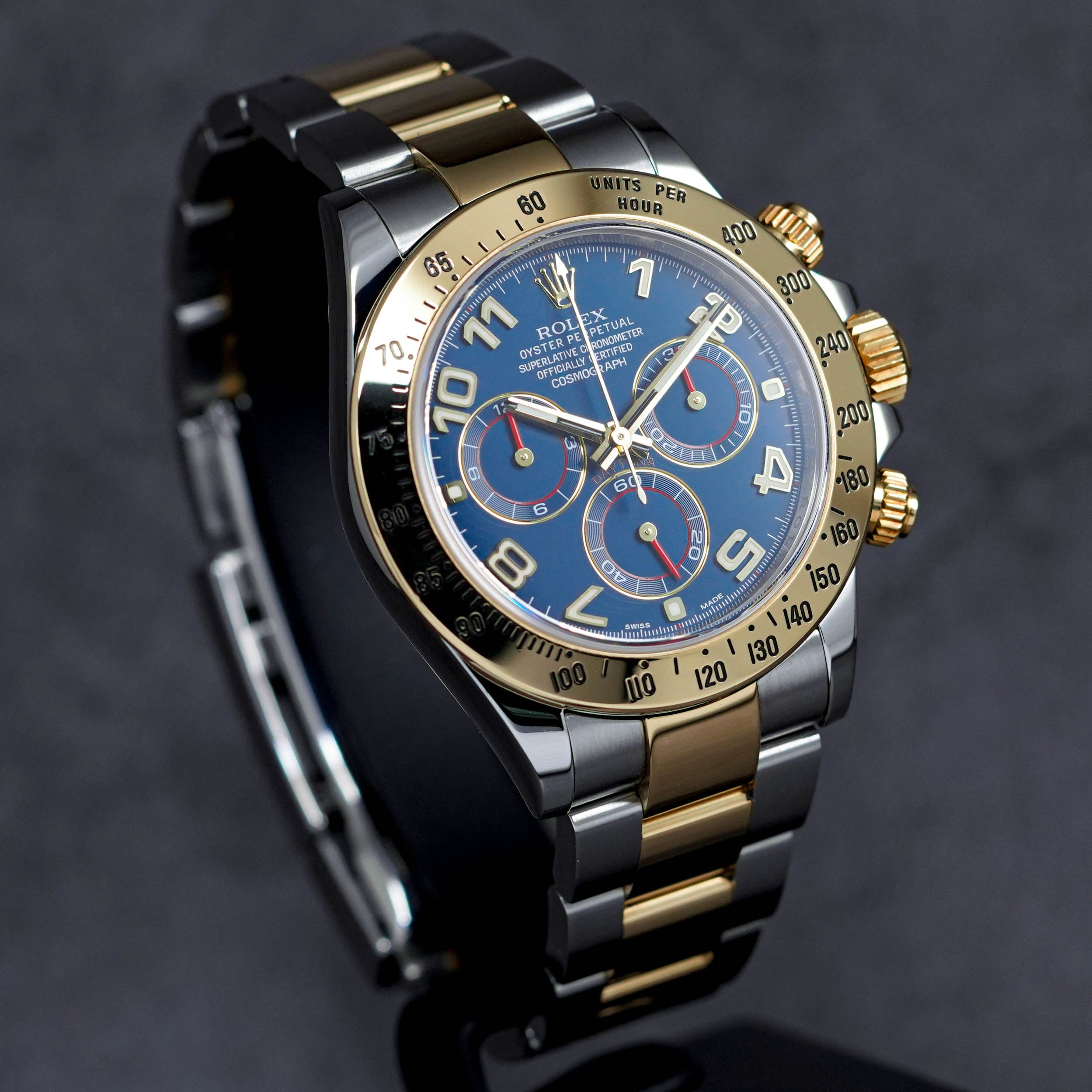 DAYTONA TWOTONE YELLOWGOLD RACING BLUE DIAL (2015)