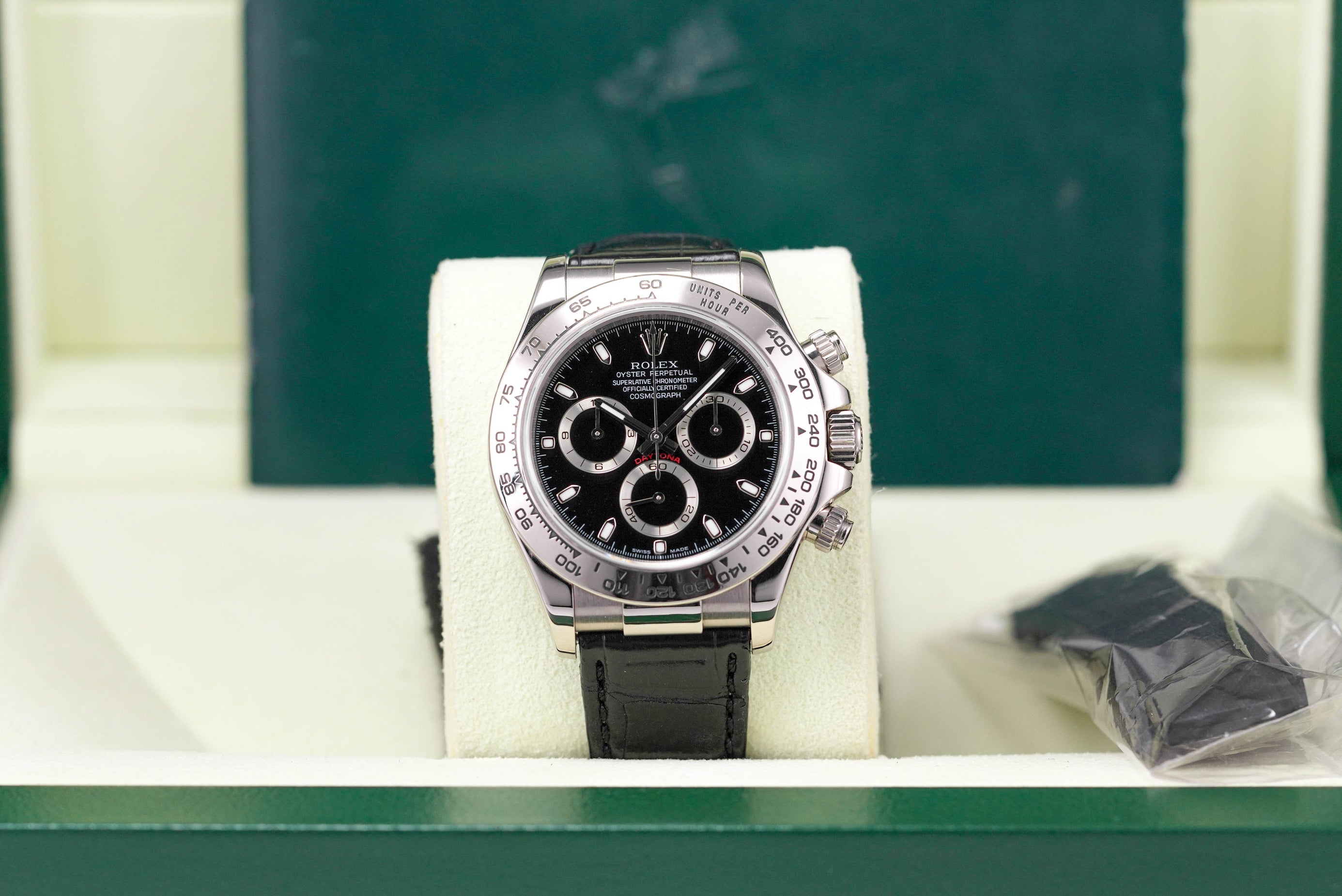 DAYTONA WHITEGOLD BLACK DIAL (CIRCA 2007, WATCH & BOX, NO PAPER)