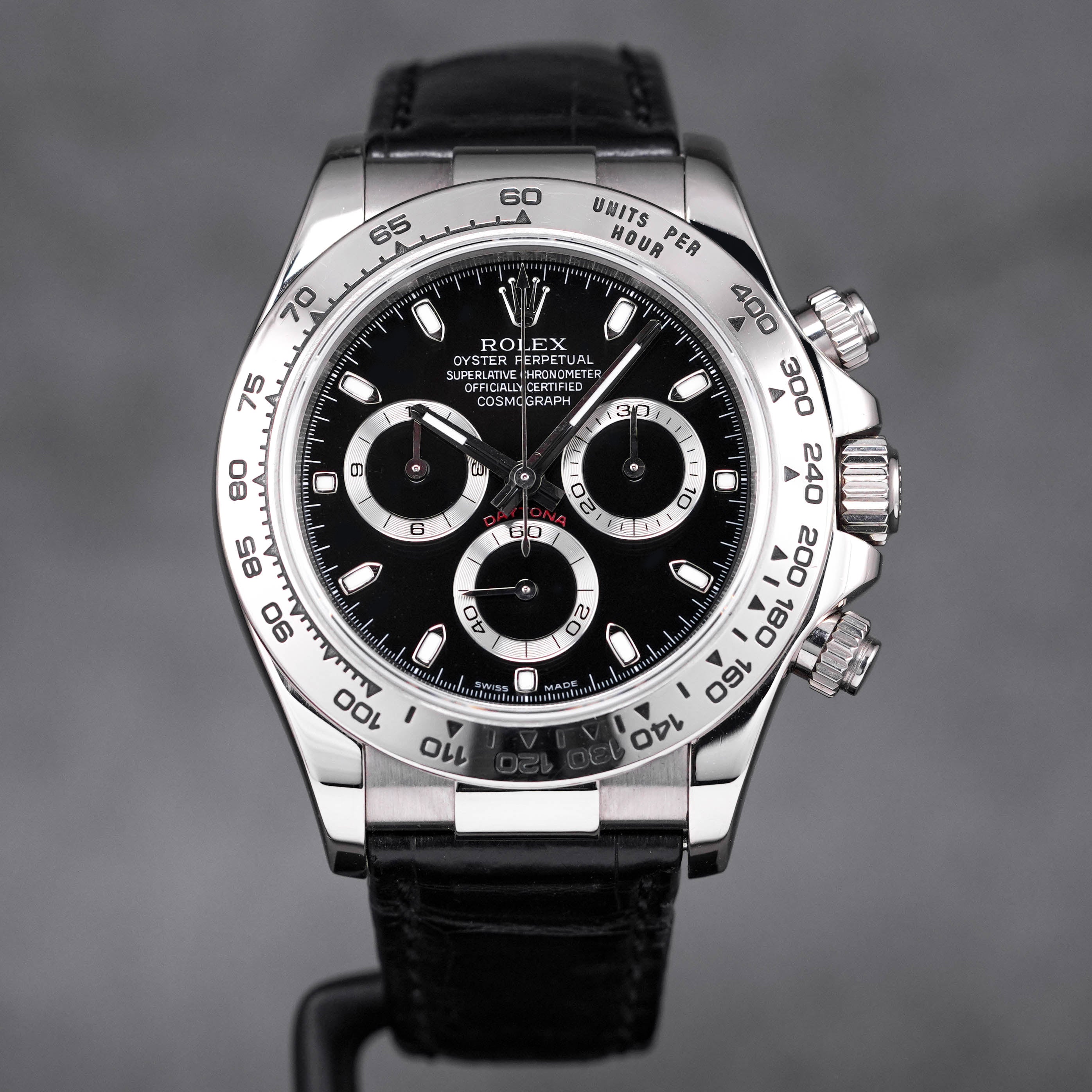 DAYTONA WHITEGOLD BLACK DIAL (CIRCA 2007, WATCH & BOX, NO PAPER)