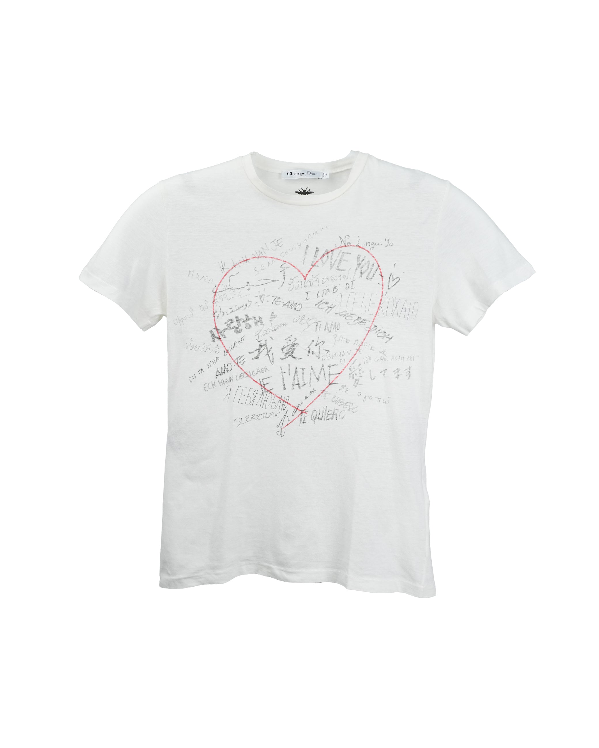 HEART & LETTER GRAFFITI TEE SIZE S