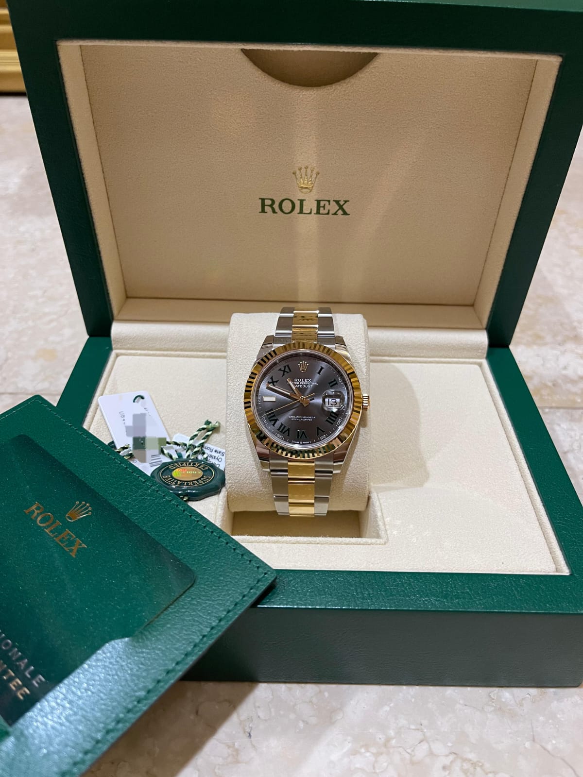 DATEJUST 41MM TWOTONE YELLOWGOLD WIMBLEDON DIAL (2022)