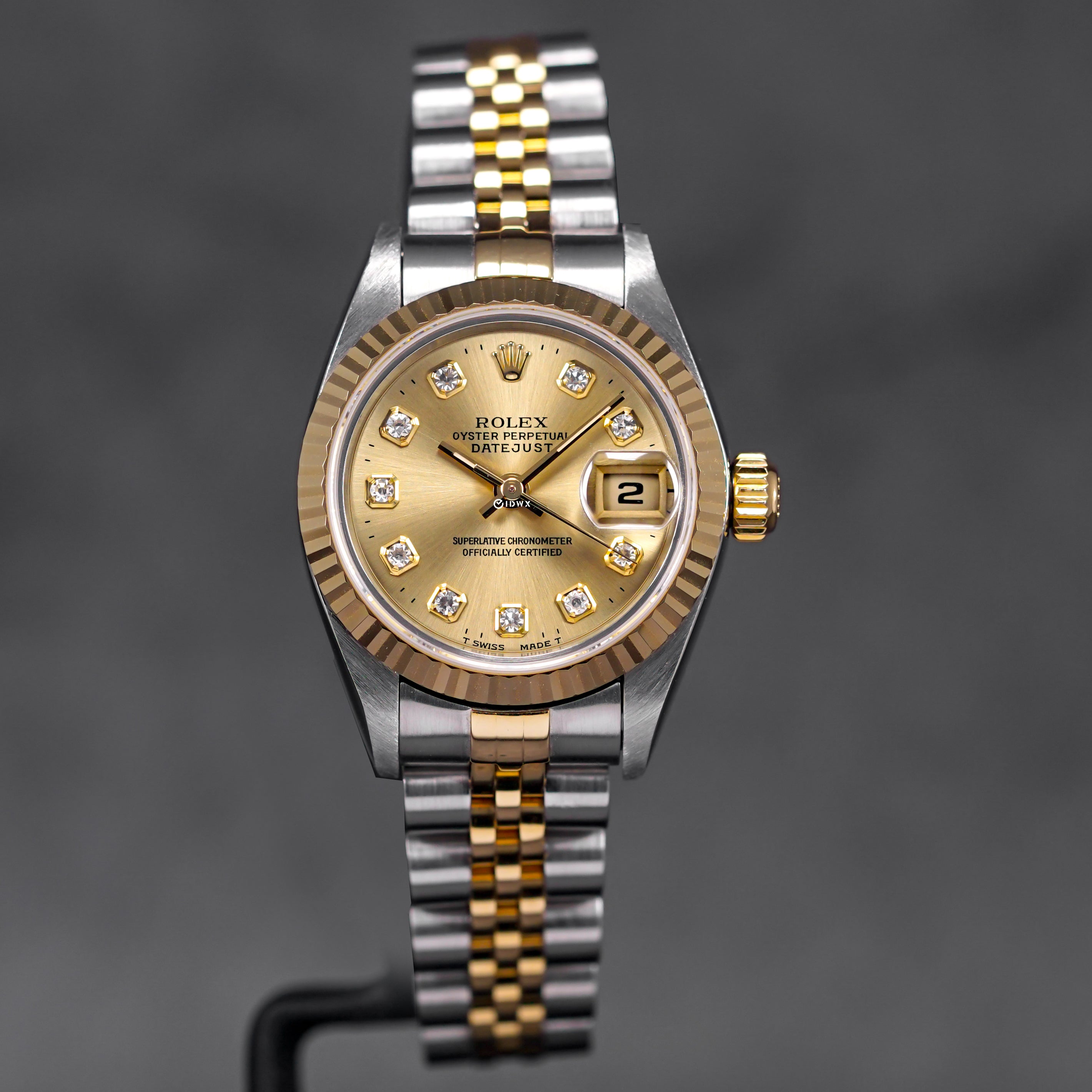 DATEJUST 26MM TWOTONE YELLOWGOLD CHAMPAGNE DIAMOND DIAL (2002)