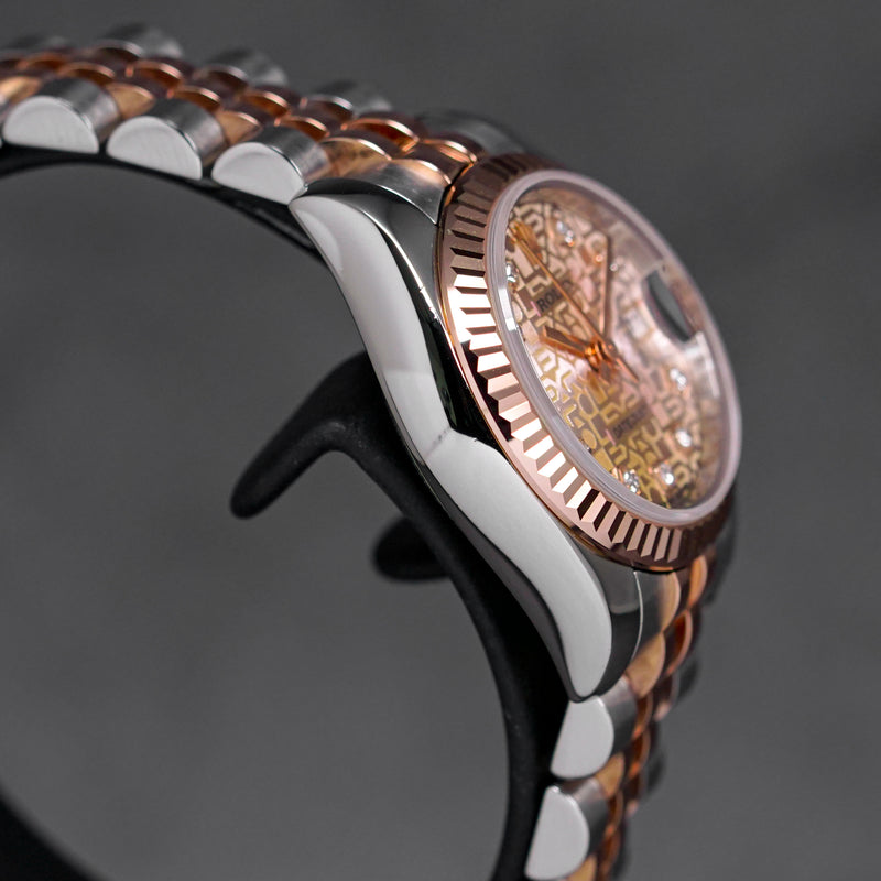 DATEJUST 26MM TWOTONE ROSEGOLD PINK COMPUTERIZED DIAMOND DIAL (2014)