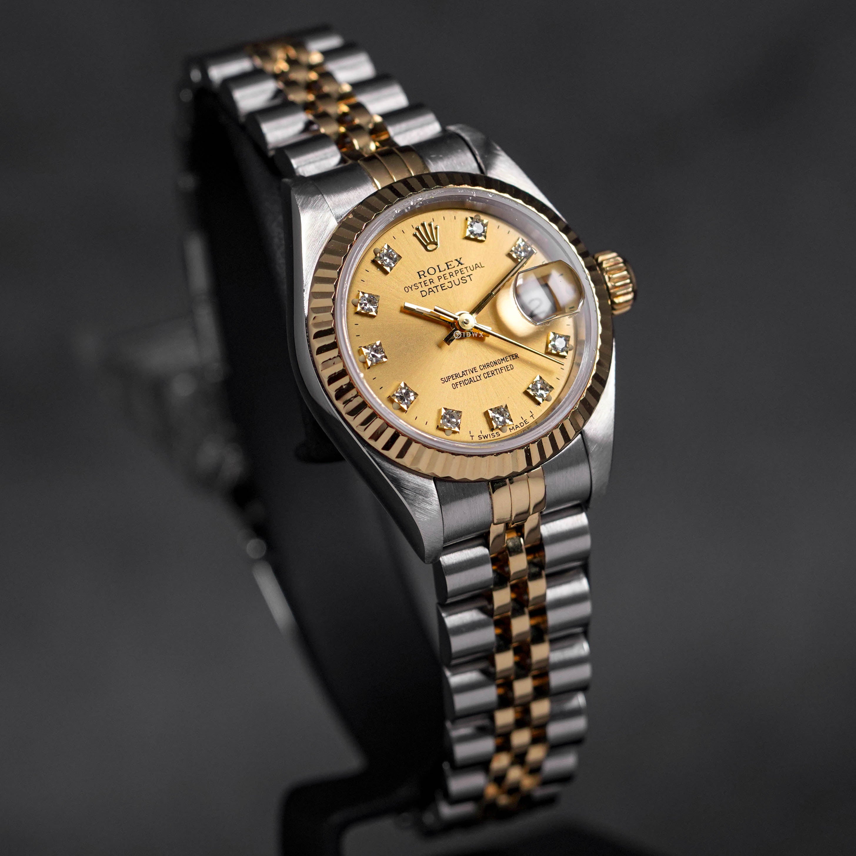 DATEJUST 26MM TWOTONE YELLOWGOLD CHAMPAGNE DIAMOND (WATCH ONLY)