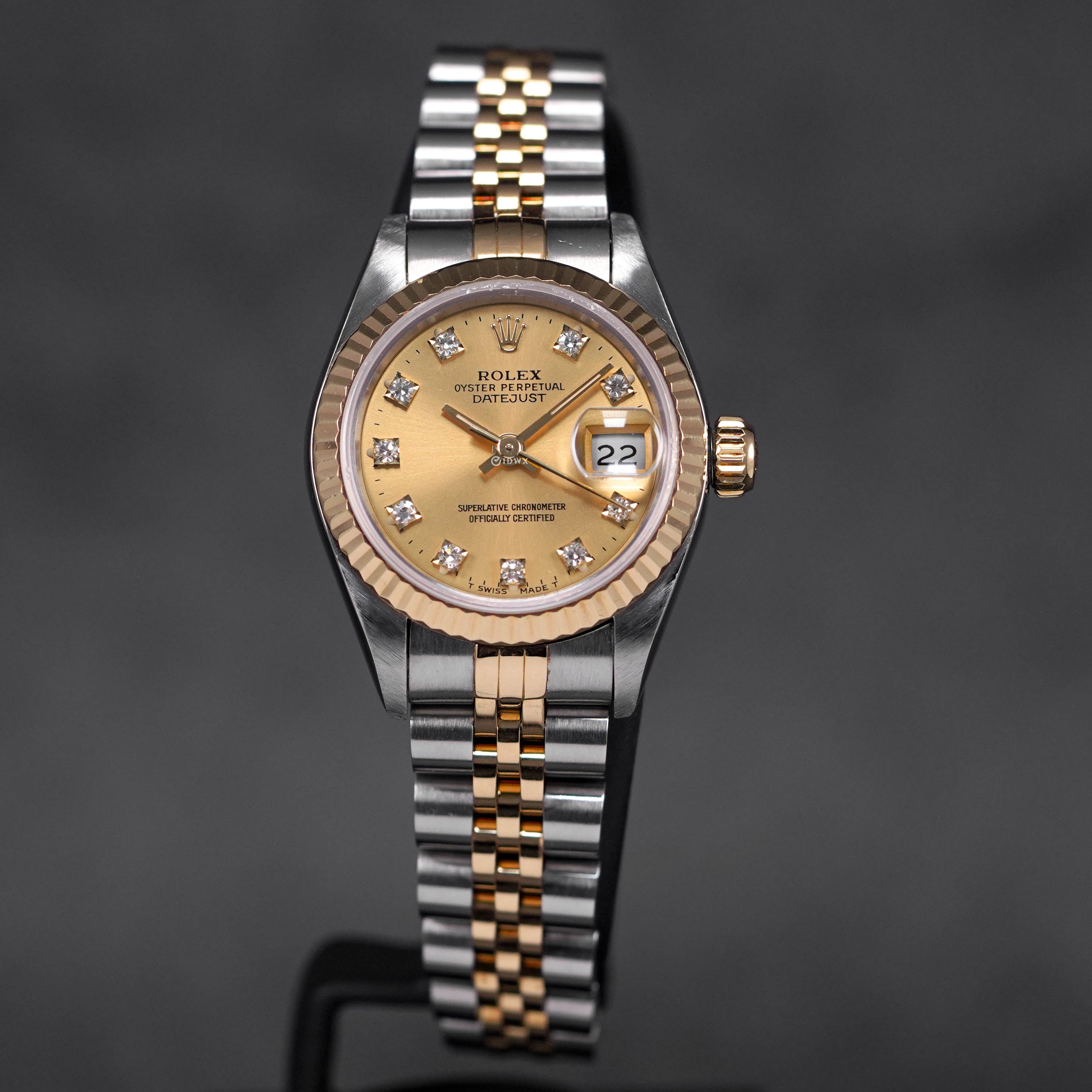 DATEJUST 26MM TWOTONE YELLOWGOLD CHAMPAGNE DIAMOND (WATCH ONLY)