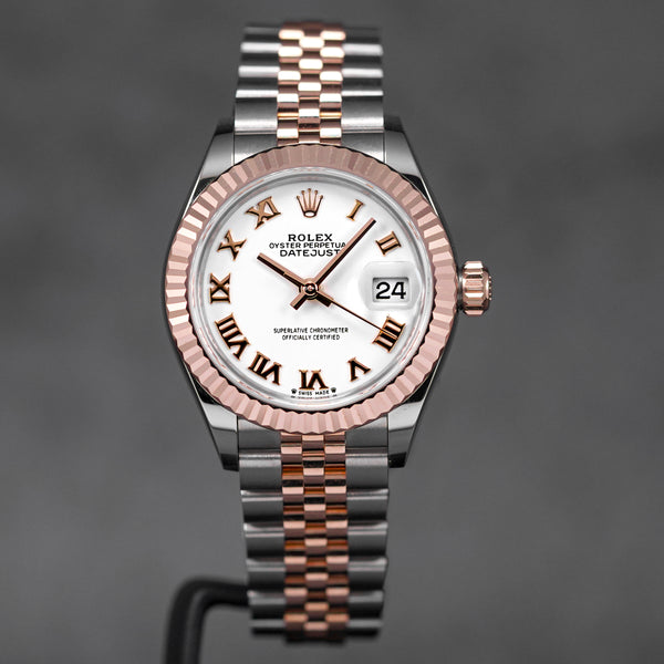 DATEJUST 28MM TWOTONE ROSEGOLD WHITE ROMAN DIAL (2023)