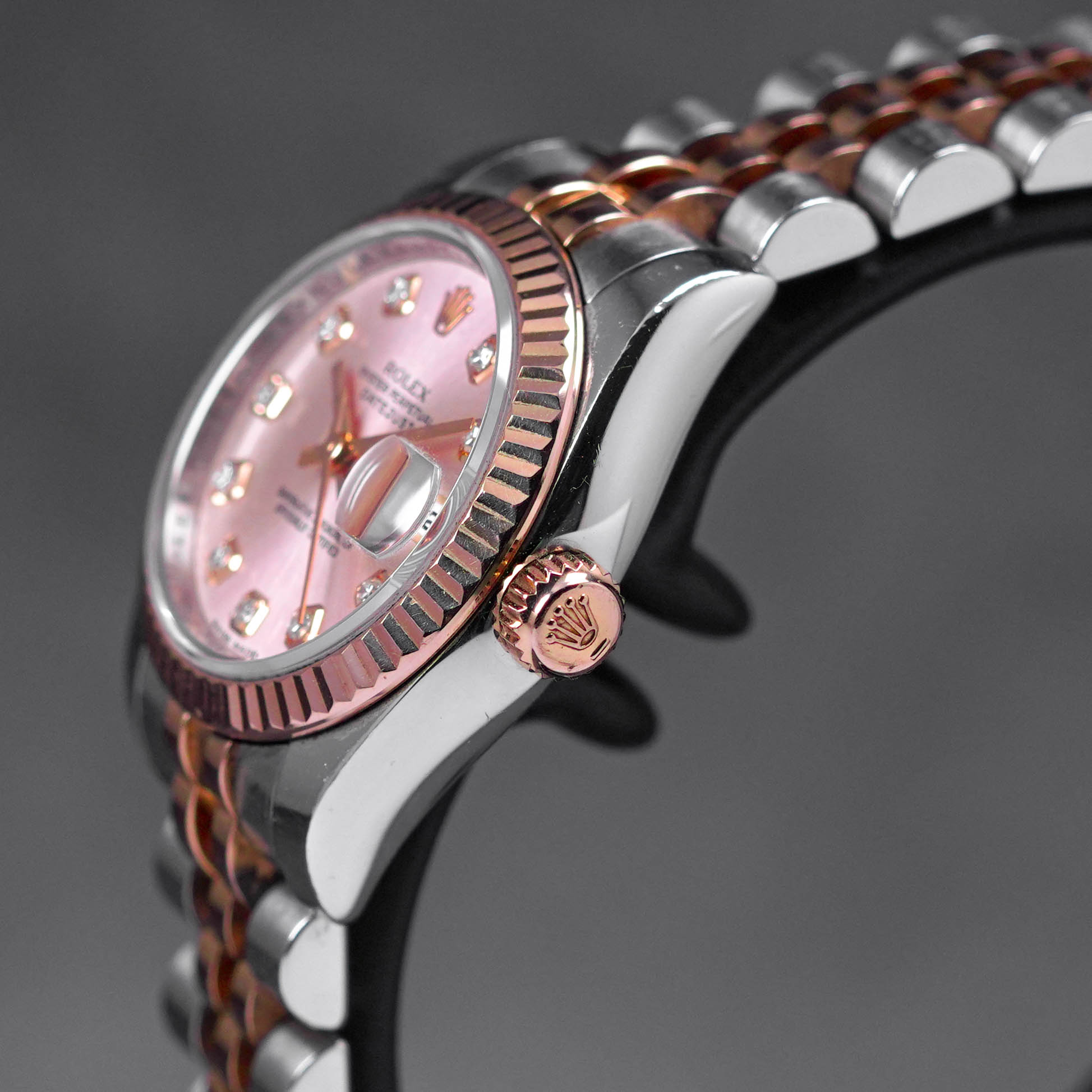 DATEJUST 26MM TWOTONE ROSEGOLD PINK DIAMOND DIAL (2008)