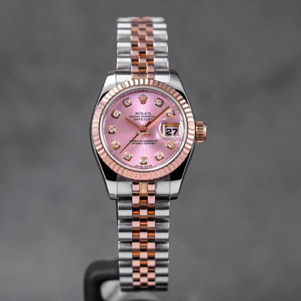 DATEJUST 26MM TWOTONE ROSEGOLD PINK DIAMOND DIAL (2008)