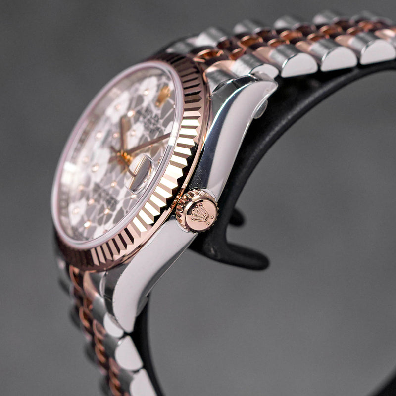 DATEJUST 31MM TWOTONE ROSEGOLD SILVER FLORAL DIAL (2023)