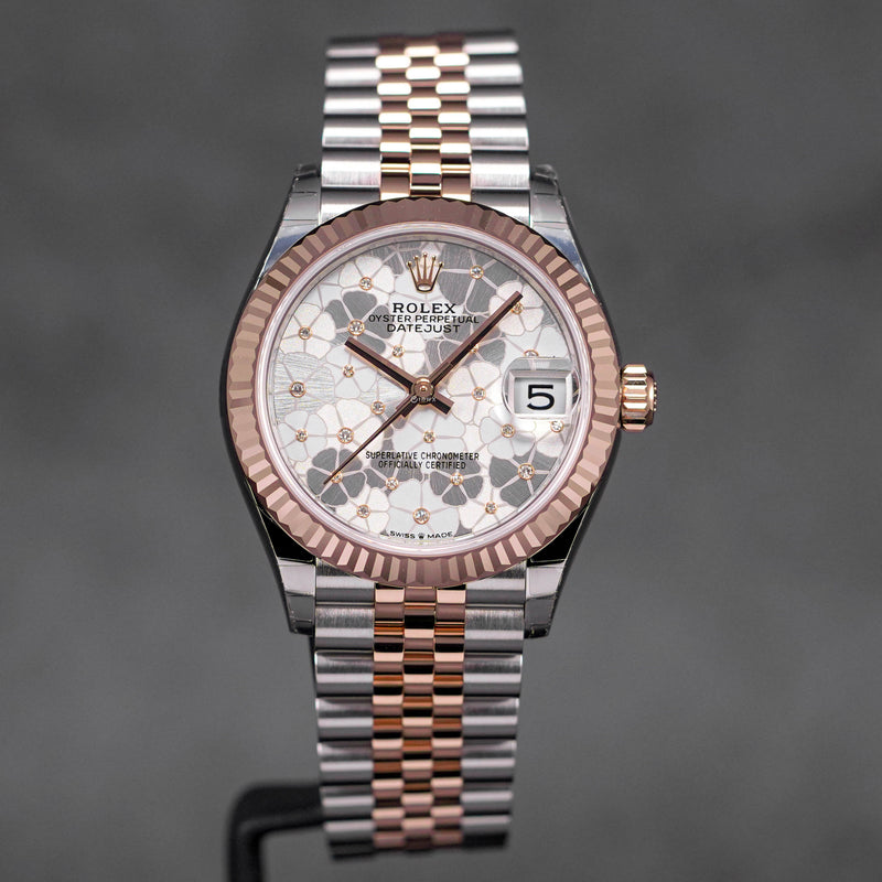 DATEJUST 31MM TWOTONE ROSEGOLD SILVER FLORAL DIAL (2023)