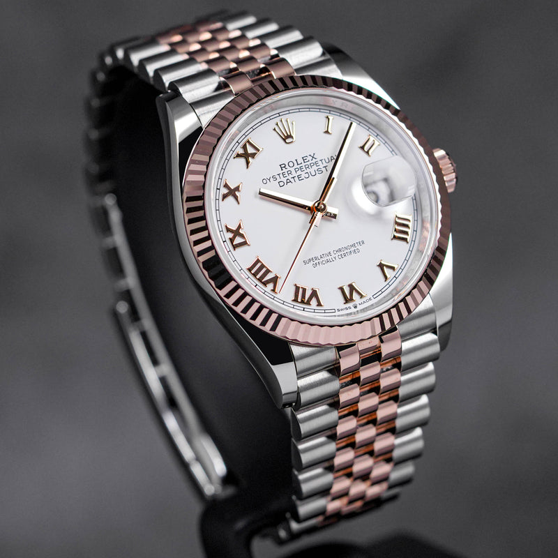 DATEJUST 36MM TWOTONE ROSEGOLD WHITE ROMAN DIAL (2023)