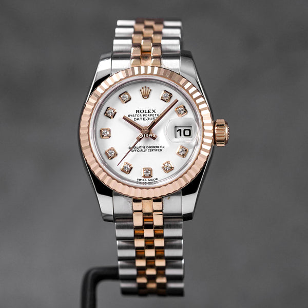 DATEJUST 26MM TWOTONE ROSEGOLD WHITE DIAMOND DIAL (2015)