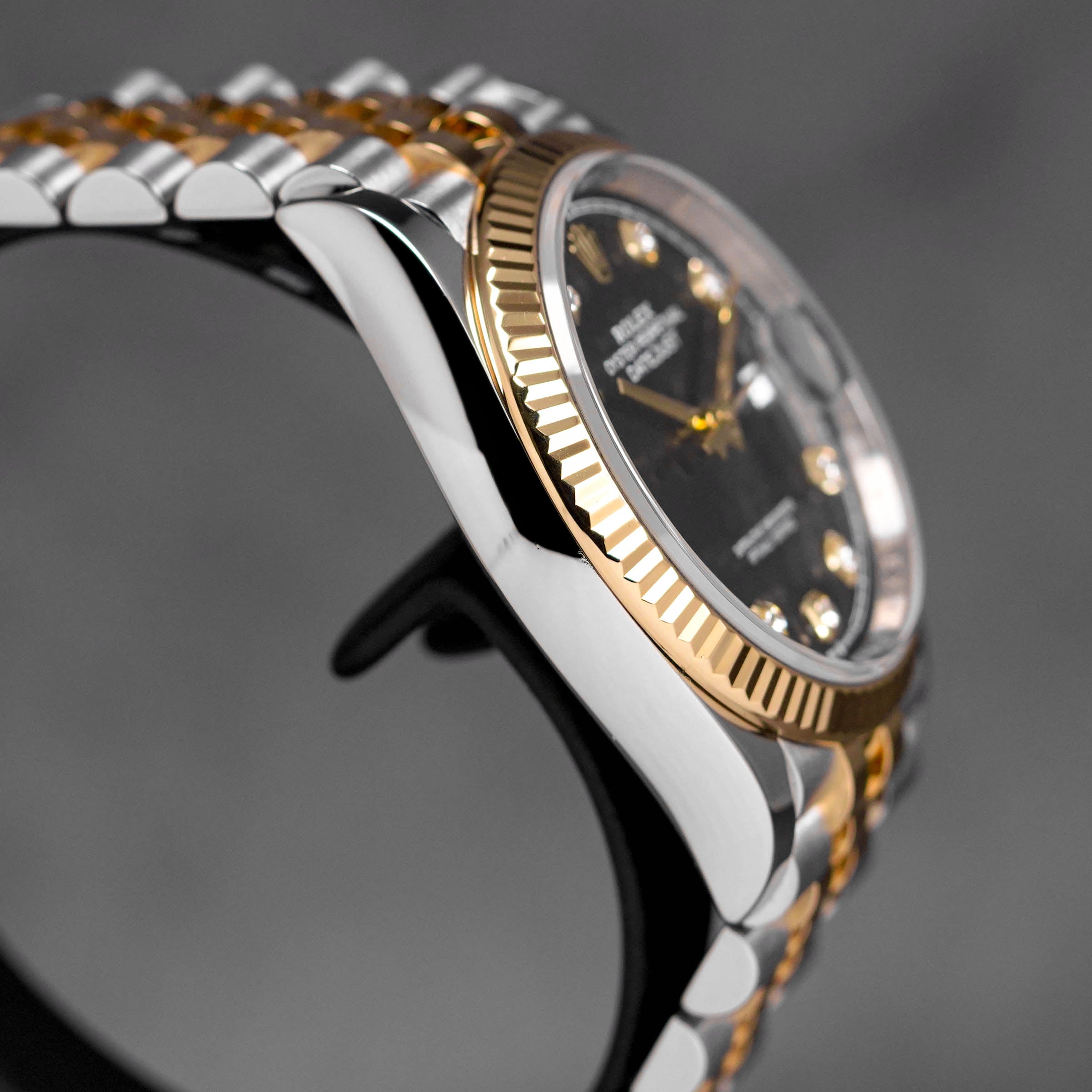 DATEJUST 36MM TWOTONE YELLOWGOLD BLACK DIAMOND DIAL (2021)