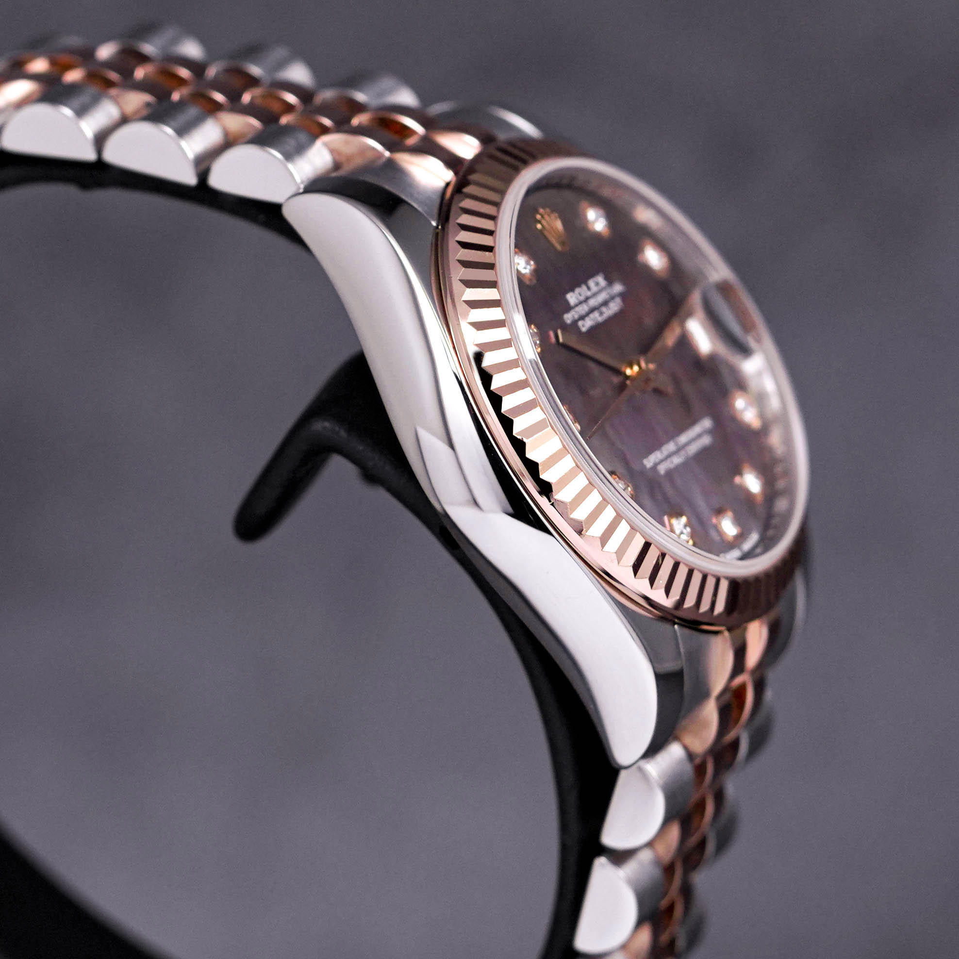 DATEJUST 31MM TWOTONE ROSEGOLD BLACK MOP DIAMOND DIAL (2017)