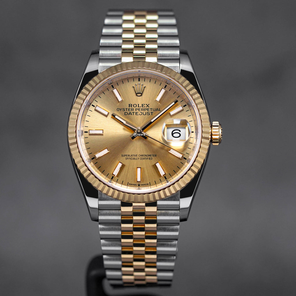 Rolex datejust two 2025 tone champagne dial