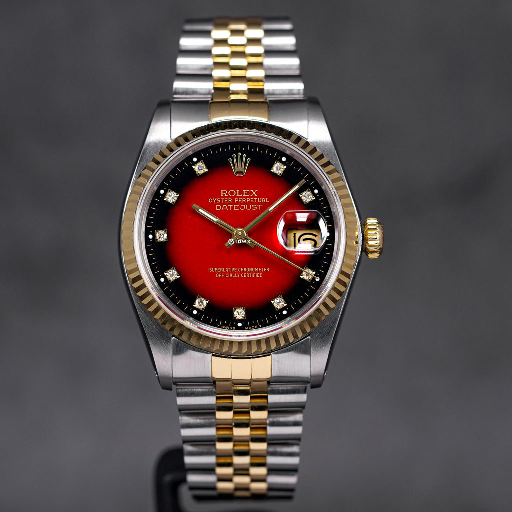 Red datejust online rolex