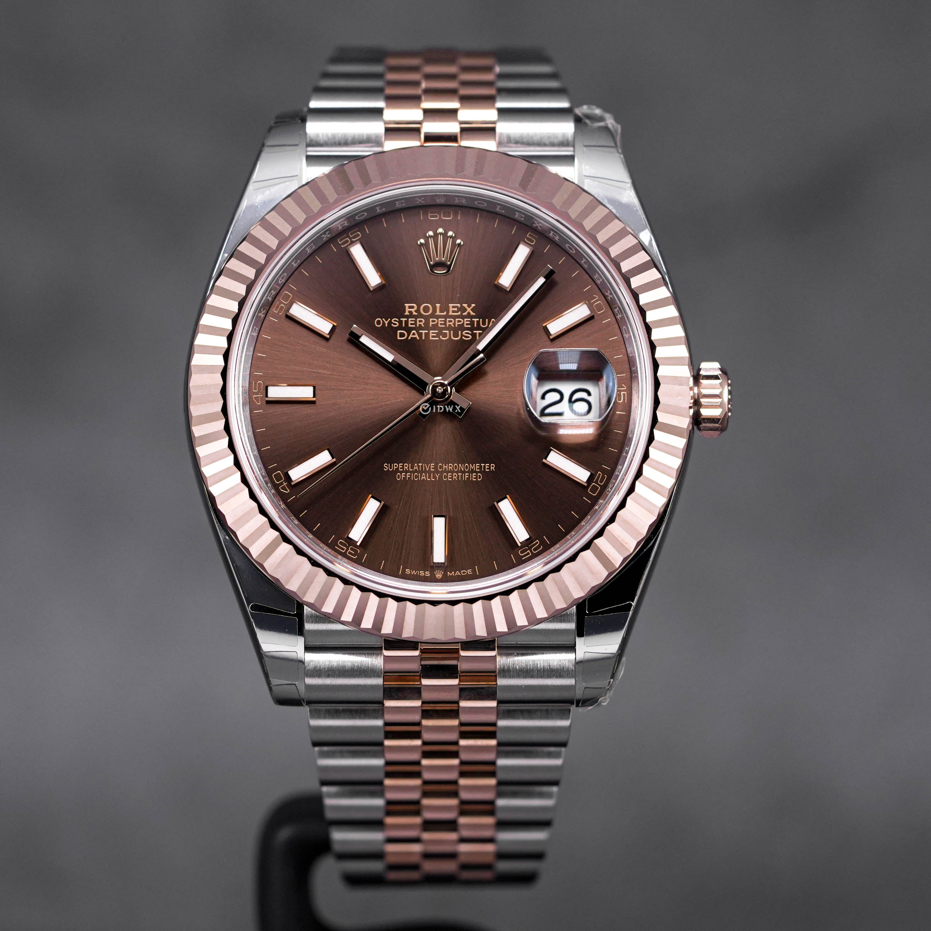 ROLEX DATEJUST 41MM TWOTONE ROSEGOLD CHOCO DIAL (2023) - IDWX