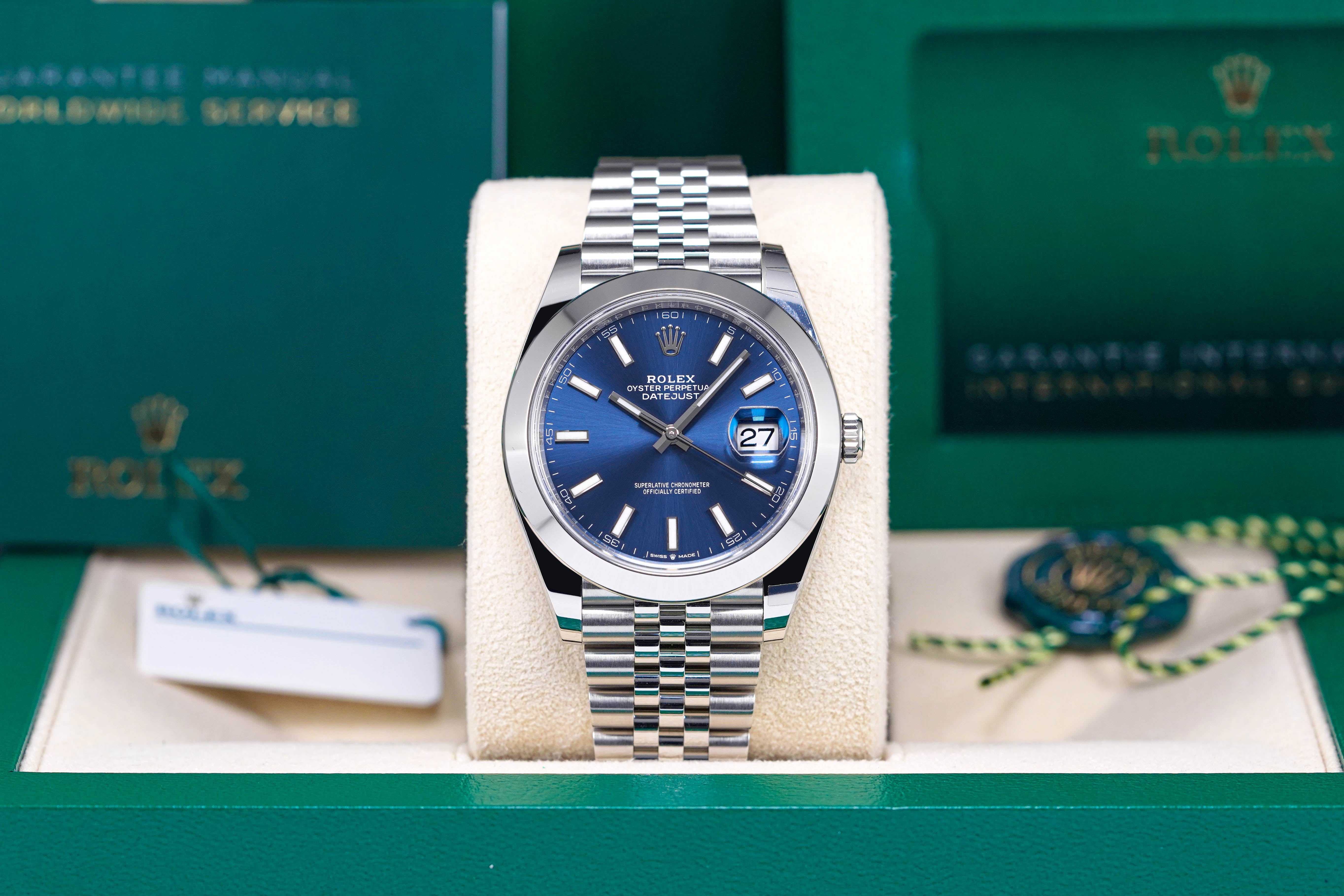 DATEJUST 41MM BLUE INDEX STICK DIAL (2023)